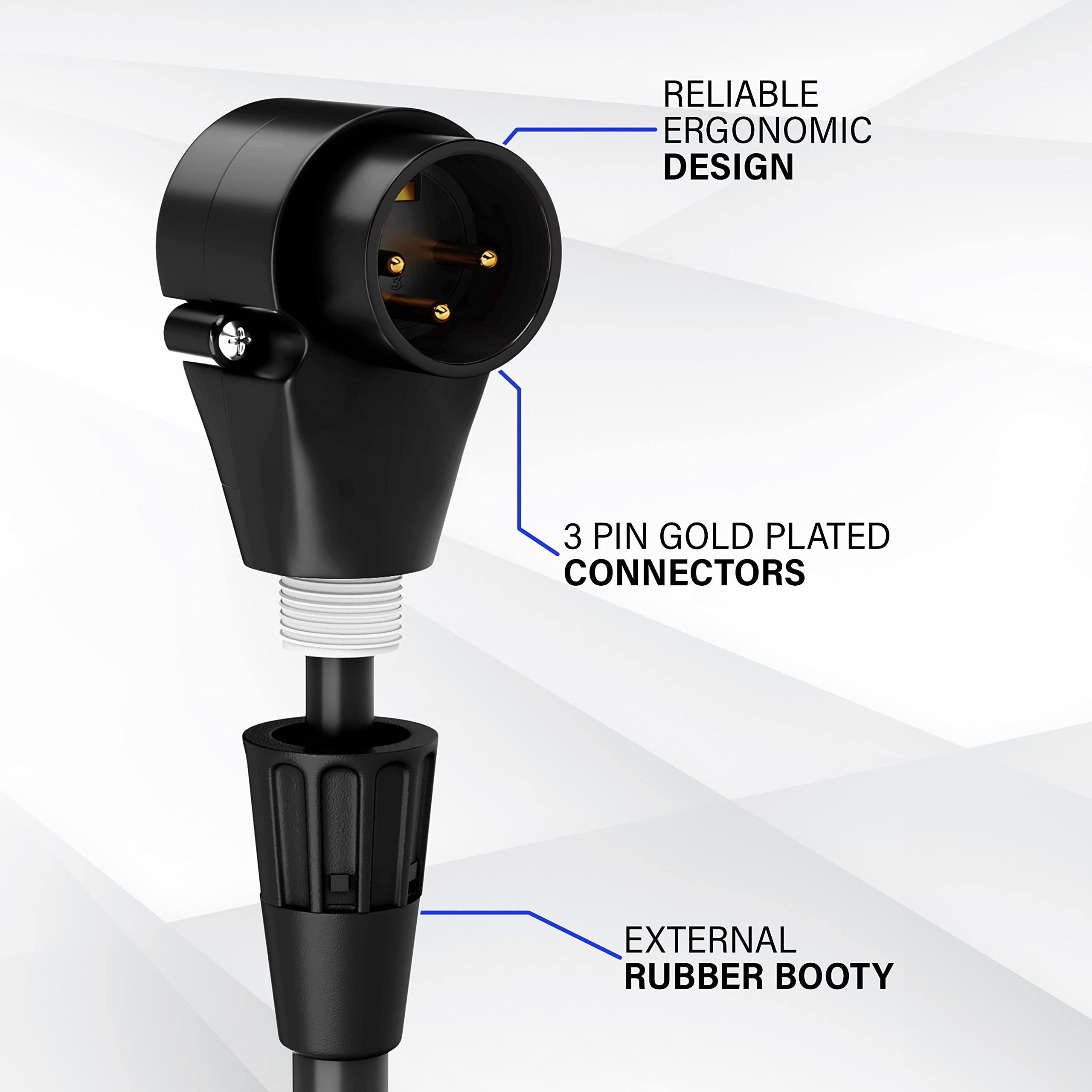 Lyxpro 3 Feet Right Angle Xlr Male To Female 3 Pin Mic Cord For Powered Speakers Audio Interface Professional Pro Audio Performa