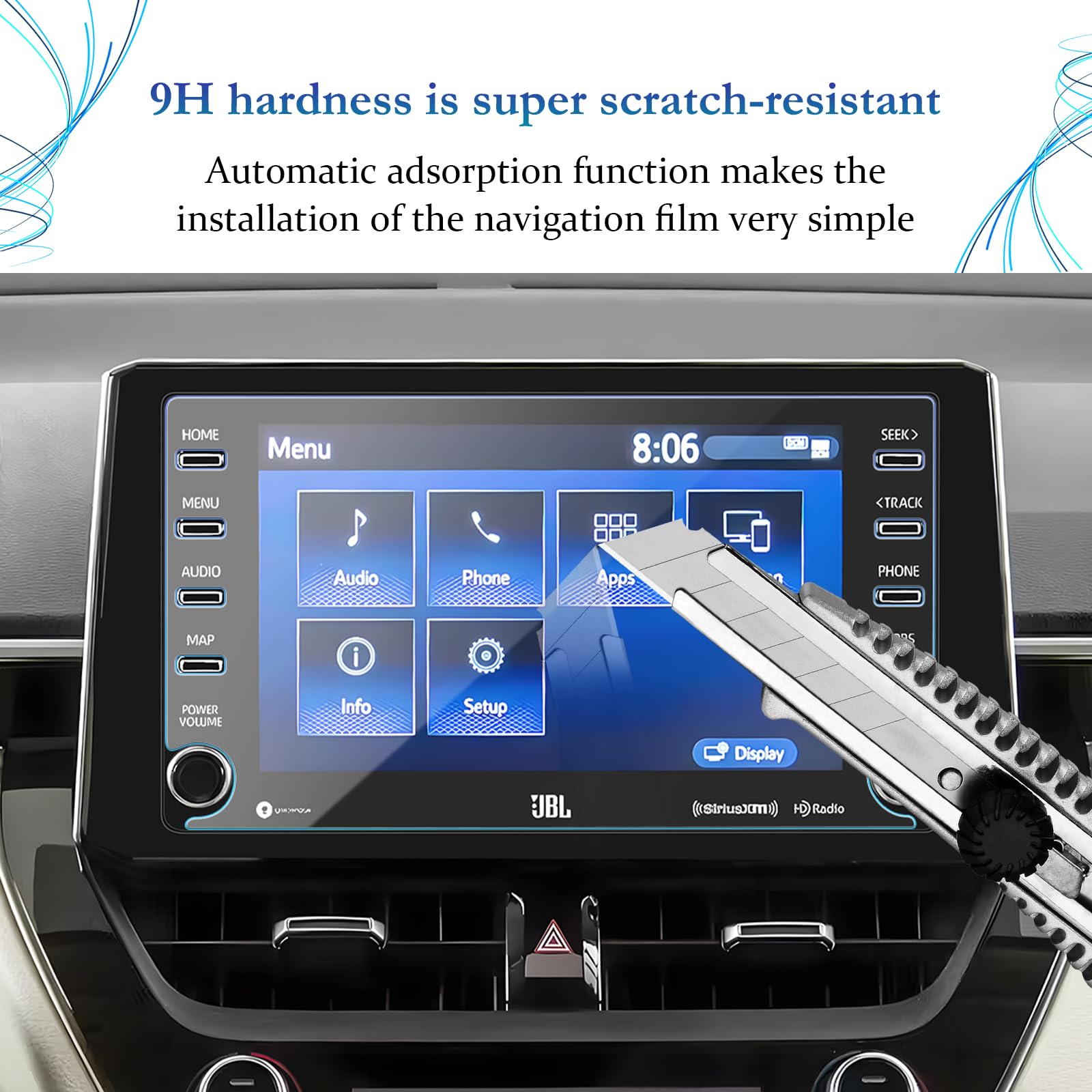 Sktu Screen Protector Foils For 2019 2020 2021 2022 Toyota Corolla Sports Sedan Hatchback 8In Navigation Display Tempered Glass 9H Hardness Anti Scratch Hd Clear Toyota Gps Lcd Protective Film