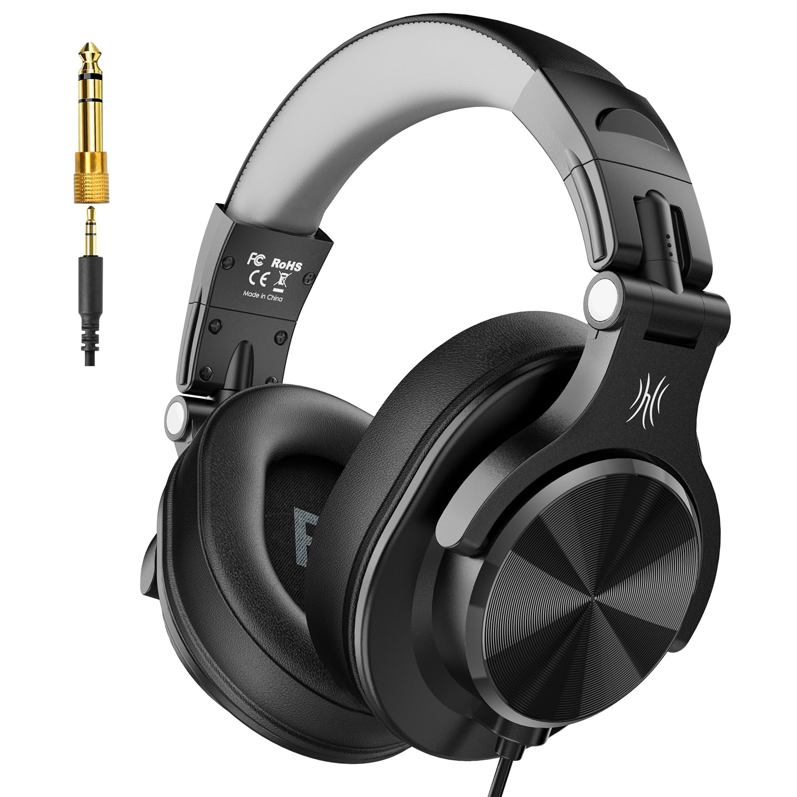 OneOdio A71D Wired Over-Ear Headphones, Studio Monitor Headsets, Hi-Res DJ Stereo Headphone with Foldable Design, 3.5/6.35MM Plu