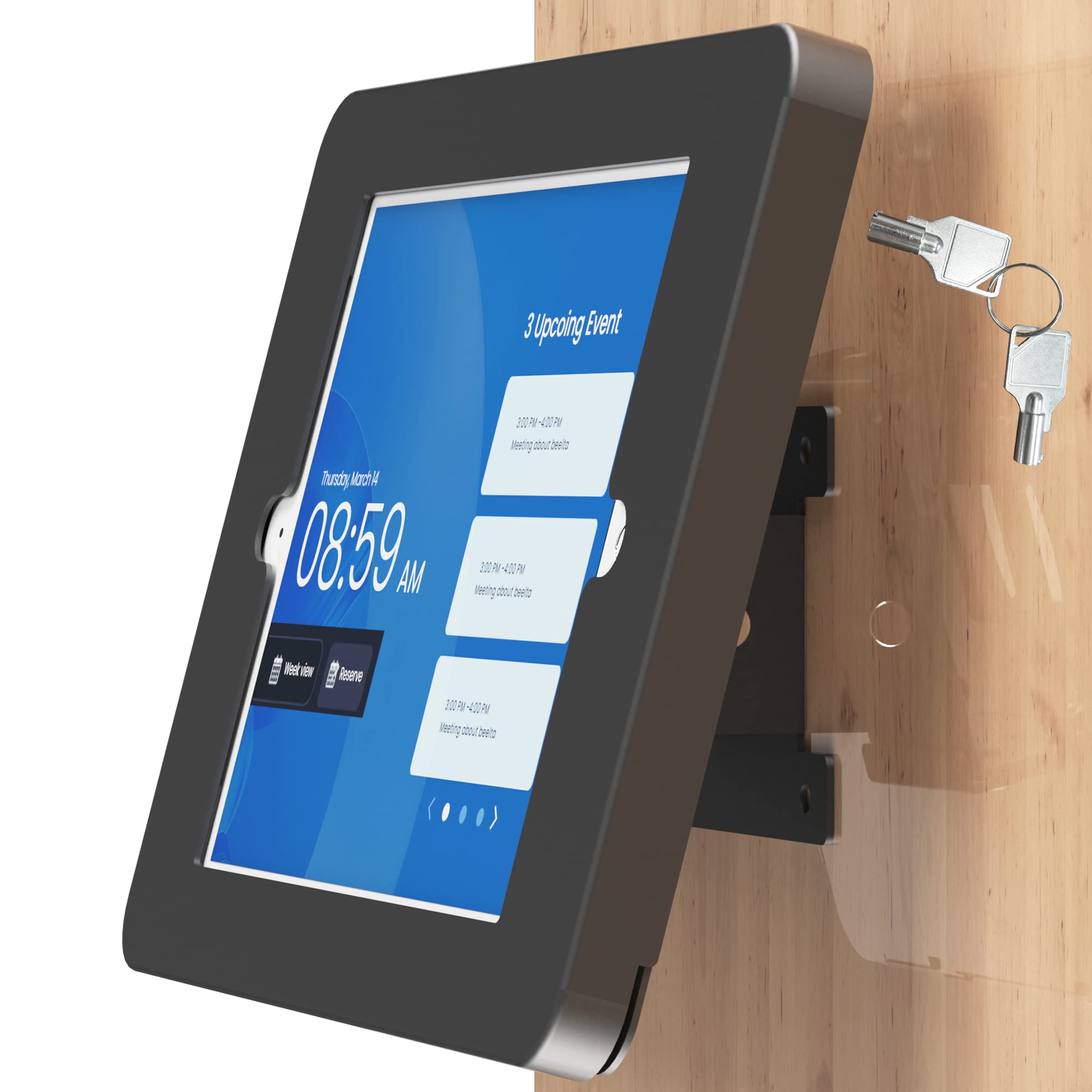 Beelta Tablet Wall Mount Compatible With 10.2 Inch Ipad 7 8 9 Gen, Lockable Secure Wall Mount