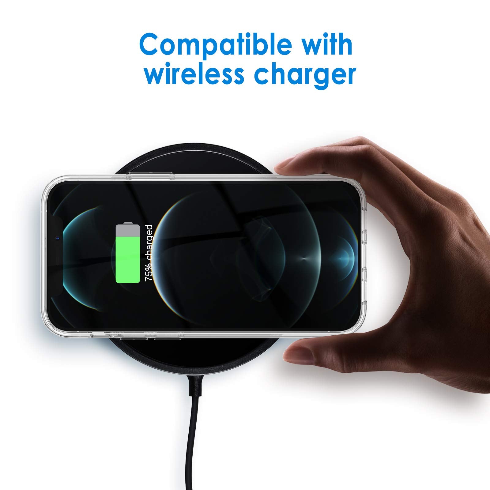 Jetech Case For Iphone 12 Pro Max 6.7-Inch, Non-Yellowing Shockproof Phone Bumper Cover, Anti-Scratch Clear Back (Clear)