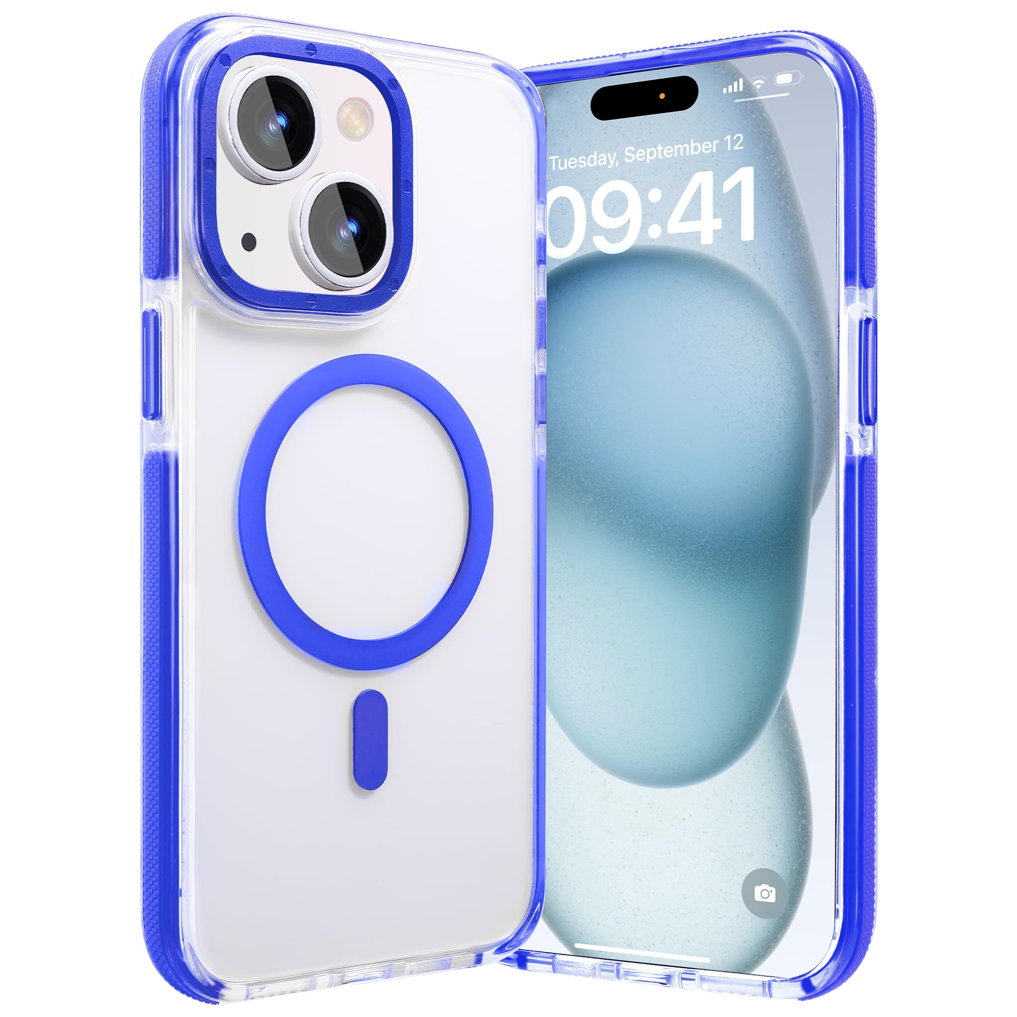 Gyizho Magnetic Case For Iphone 15 Plus Case, [Military Grade Drop Tested] [Compatible With Magsafe] Slim Protective Cover Trans