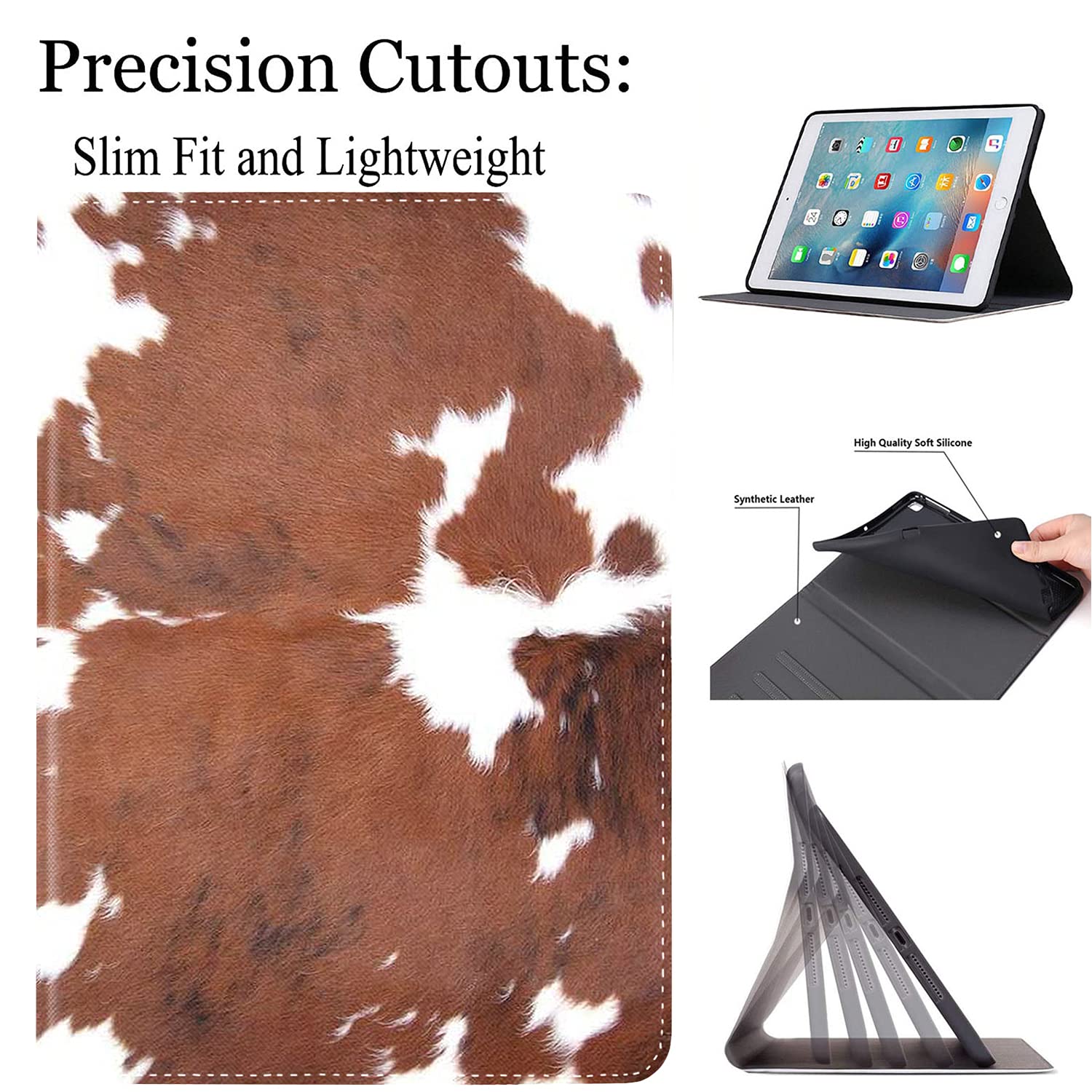 Case For Ipad 9Th / 8Th / 7Th Generation (2021/2020/2019) 10.2 Inch/Ipad Air 10.5'' 2019 / Ipad Pro 10.5'',Leather Smart Cover W