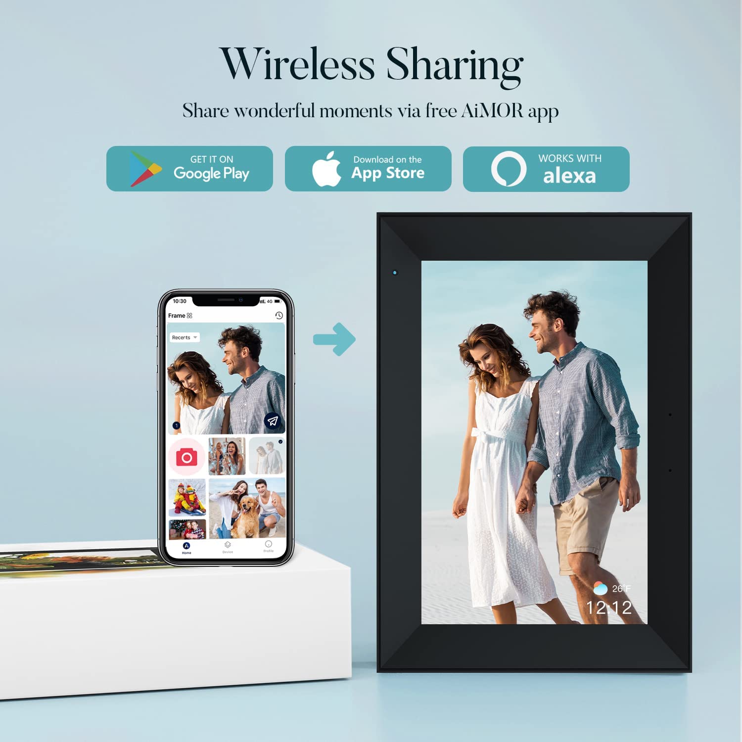 Dreamtimes Digital Picture Frame 10.1 Inch Wifi Digital Photo Frame With Ips Hd Touchscreen With 32Gb Storage, Auto Rotate Easy