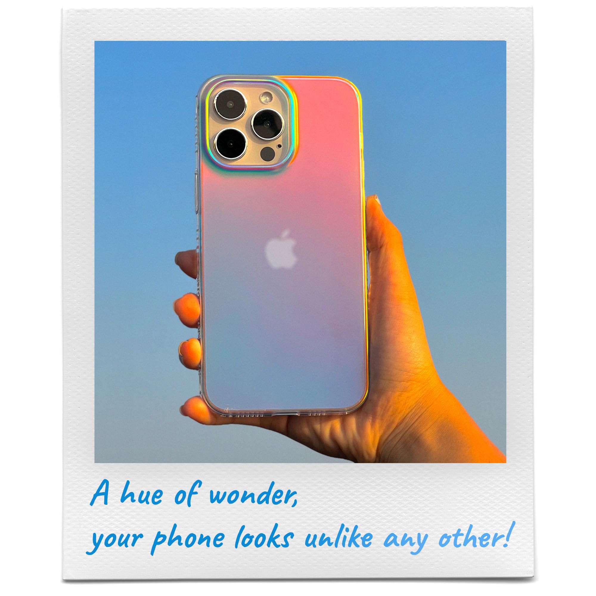 Lonli Hue   For Iphone 15 Pro Case   Iridescent [10Ft Drop Protection]   Shockproof Cover With Color Changing Effect | Cute And