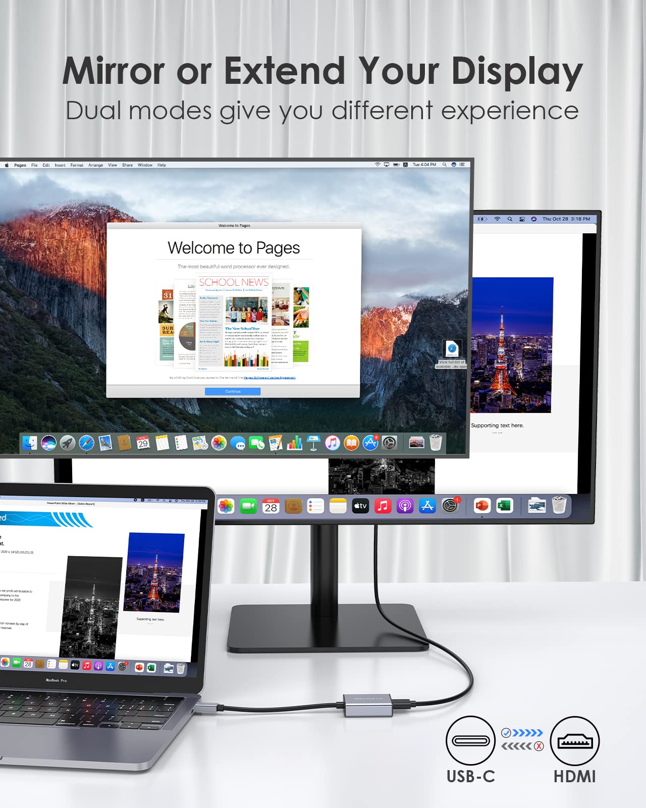 Lention Usb C To 4K Hdmi Digital Av Adapter, Thunderbolt 3 To Hdmi Adapter, For 2023 2016 Macbook Pro, New Mac Air/Ipad/Surface,