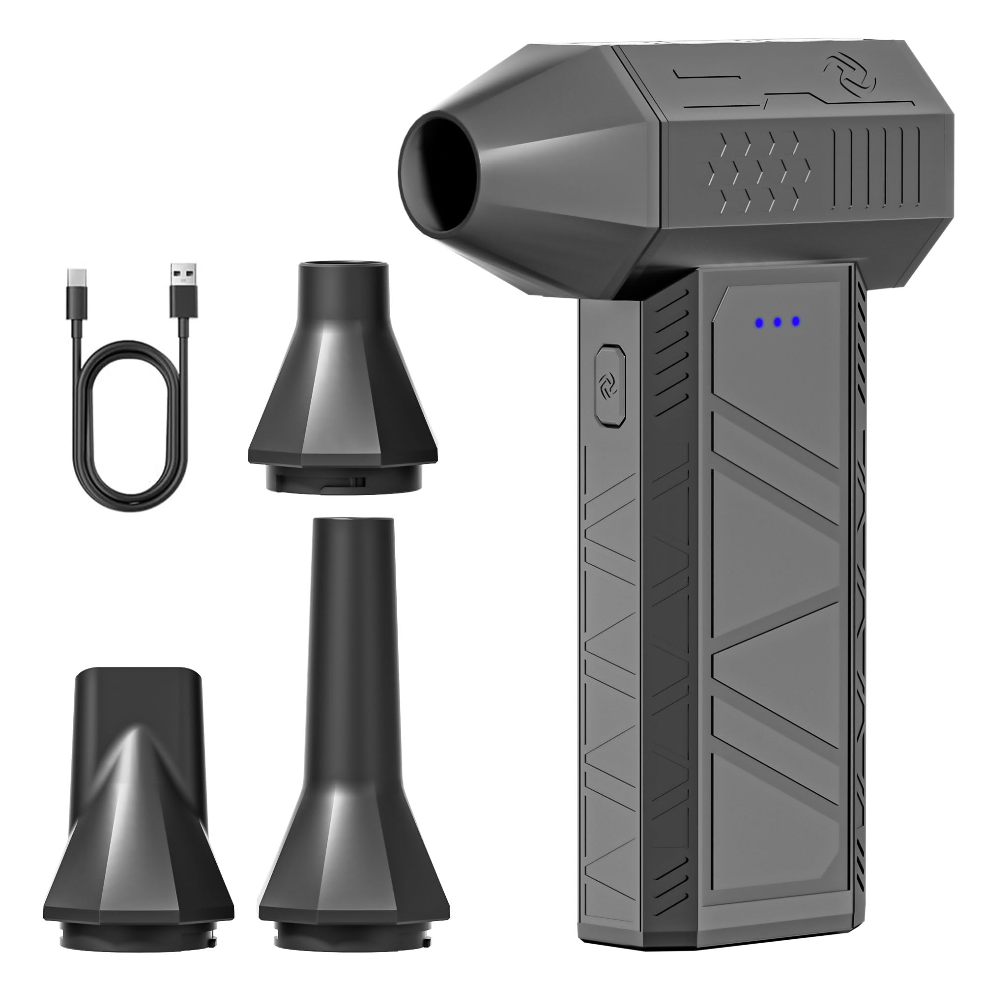 Rechargeable Air Duster - Electric Cordless Blower for PC & Keyboard Cleaner, 110K RPM Handheld Compressed Air Can Replacer for 