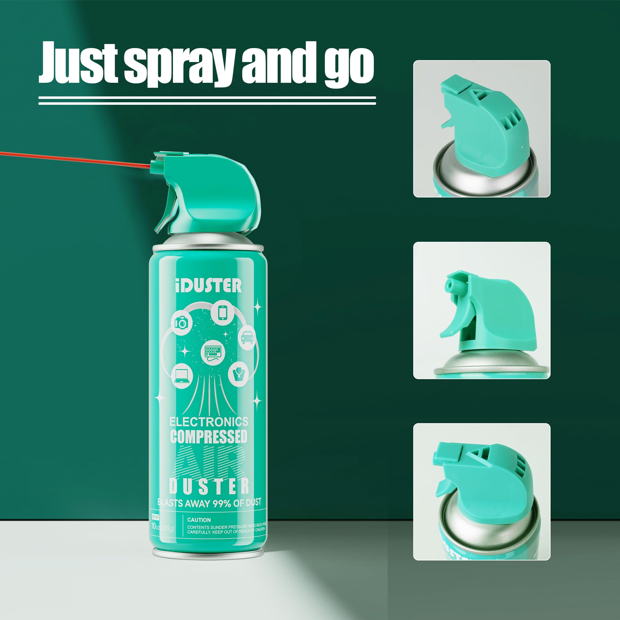 Iduster Compressed Air Duster Disposable, 4 Pack