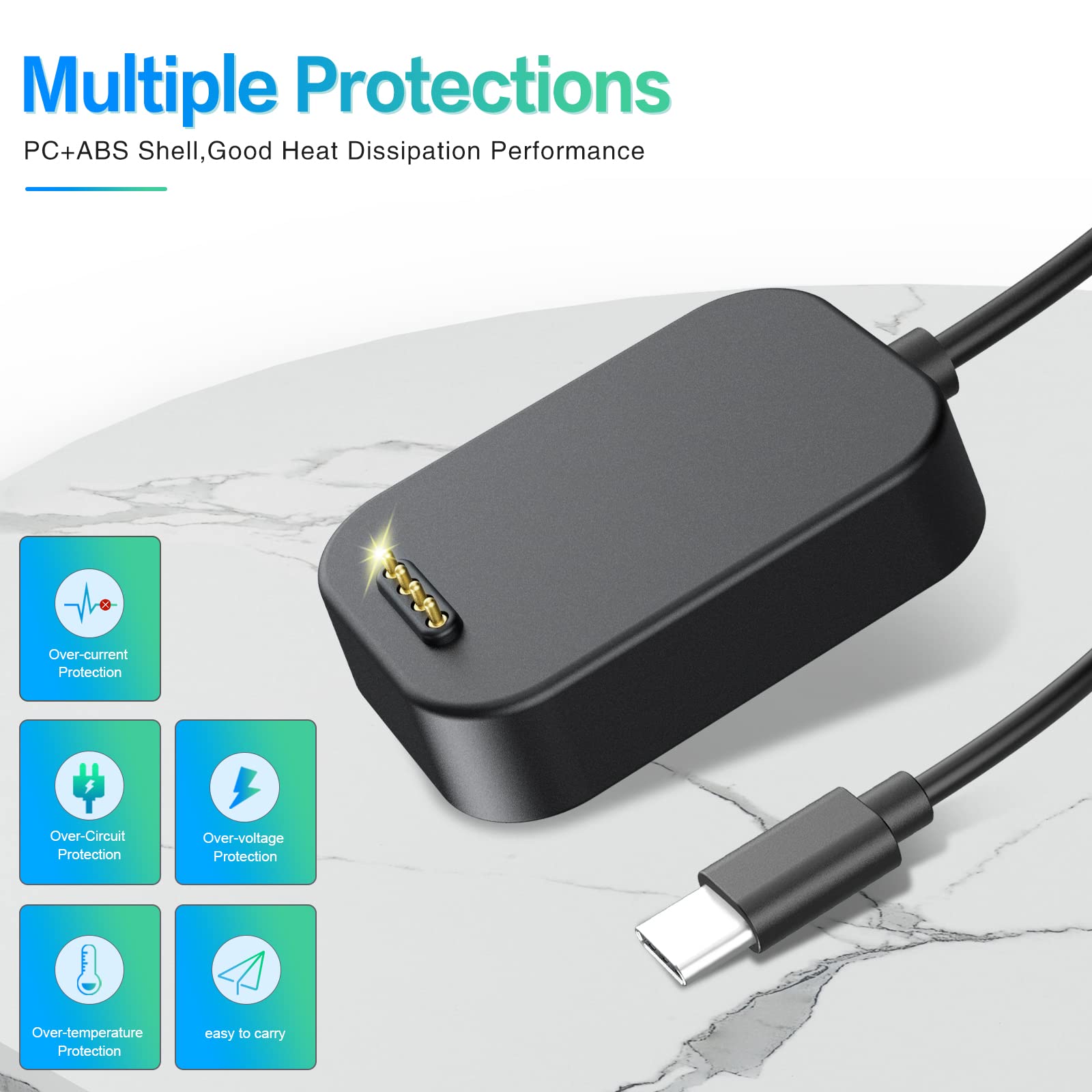 Geordgy 2 In 1 Charger Compatible With Version Gizmo Watch 2/Care Smart Watch Charger Dock, Portable Magnetic Charging Cord 3.93