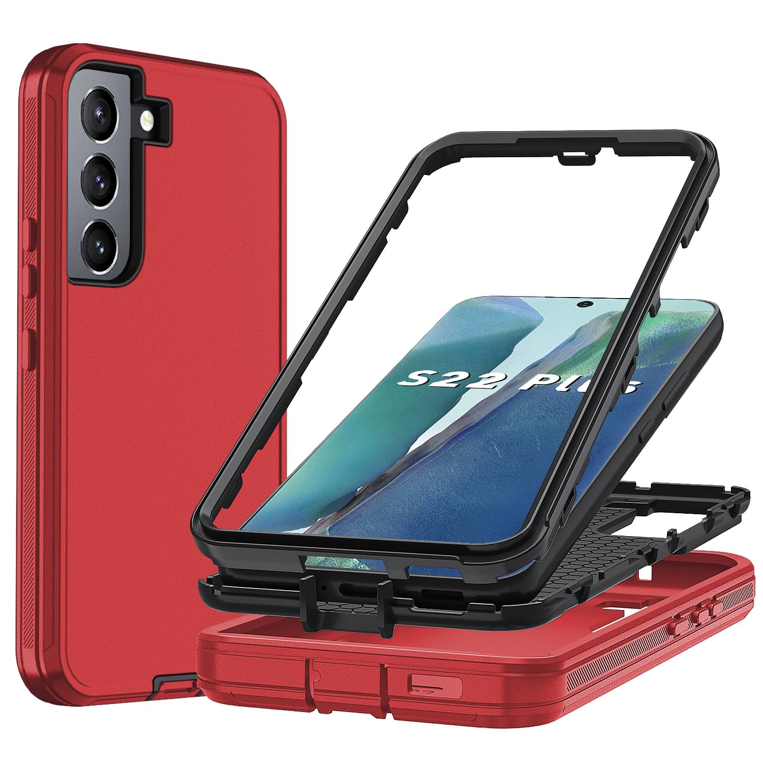 Ylzhe for Samsung S22 Plus Case,3 in 1 Protective Samsung Galaxy S22 Plus Phone Case,Shockproof TPU Hard PC Case [No Screen Prot