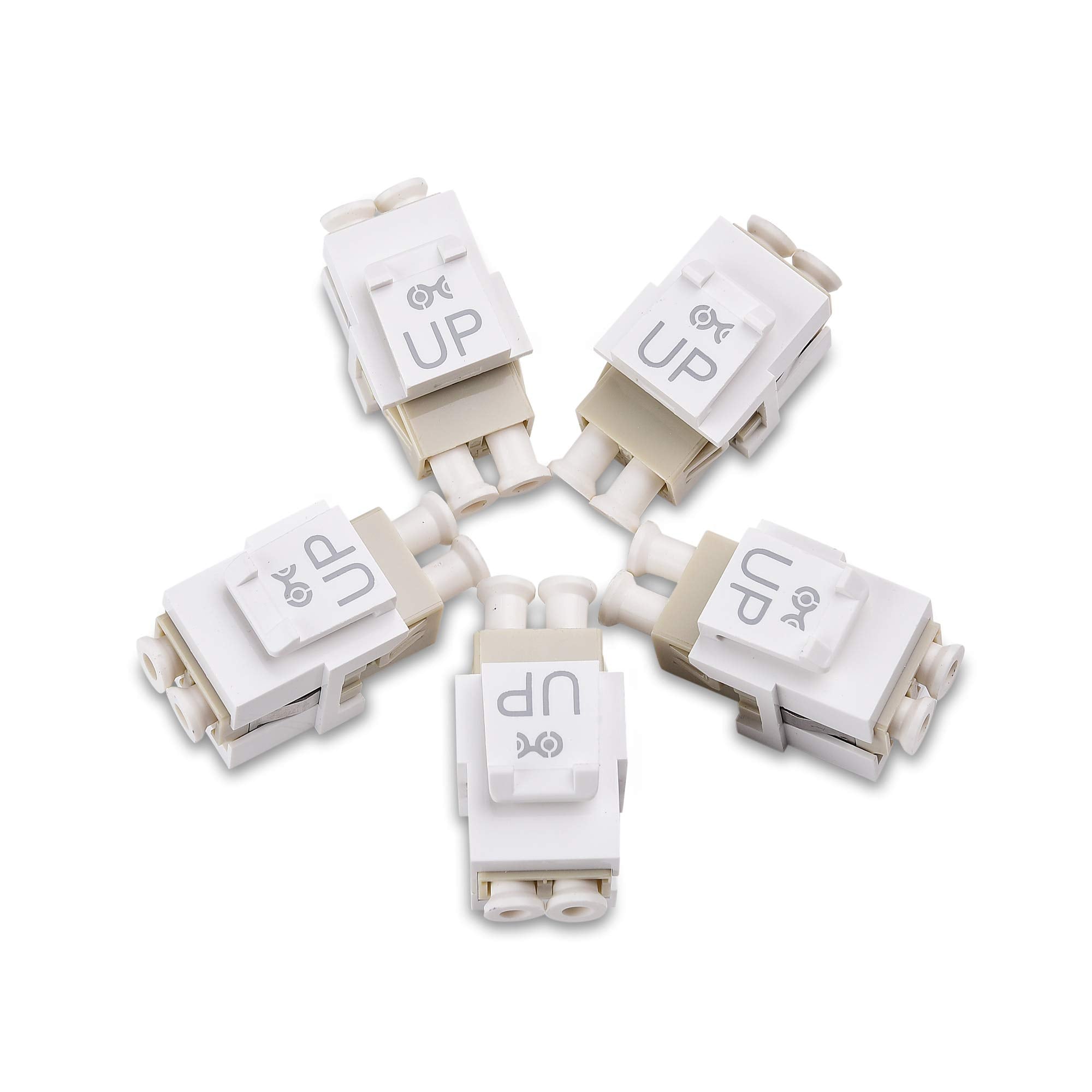 Cable Matters 10 Pack LC UPC Duplex Fiber Optic Keystone Coupler Jack, OM1/OM2/OM3/OM4 Multimode, OS2 Single Mode Support