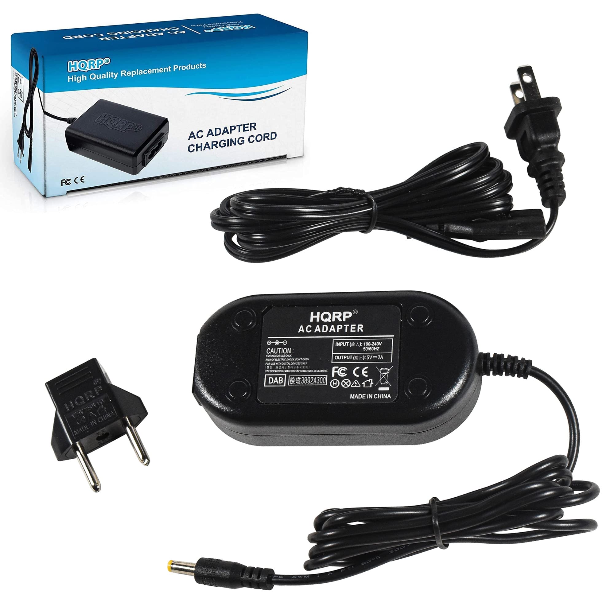 Hqrp Ac Adapter/Power Supply Compatible With Panasonic Hc V100 Hc V100K Hc V100M Hc V100Mk Hc V700 Hc V700M Hc V700Mk Hc V500 Hc V500M Hc V500Mk Camcorder With Usa Cord & Euro Plug Adapter