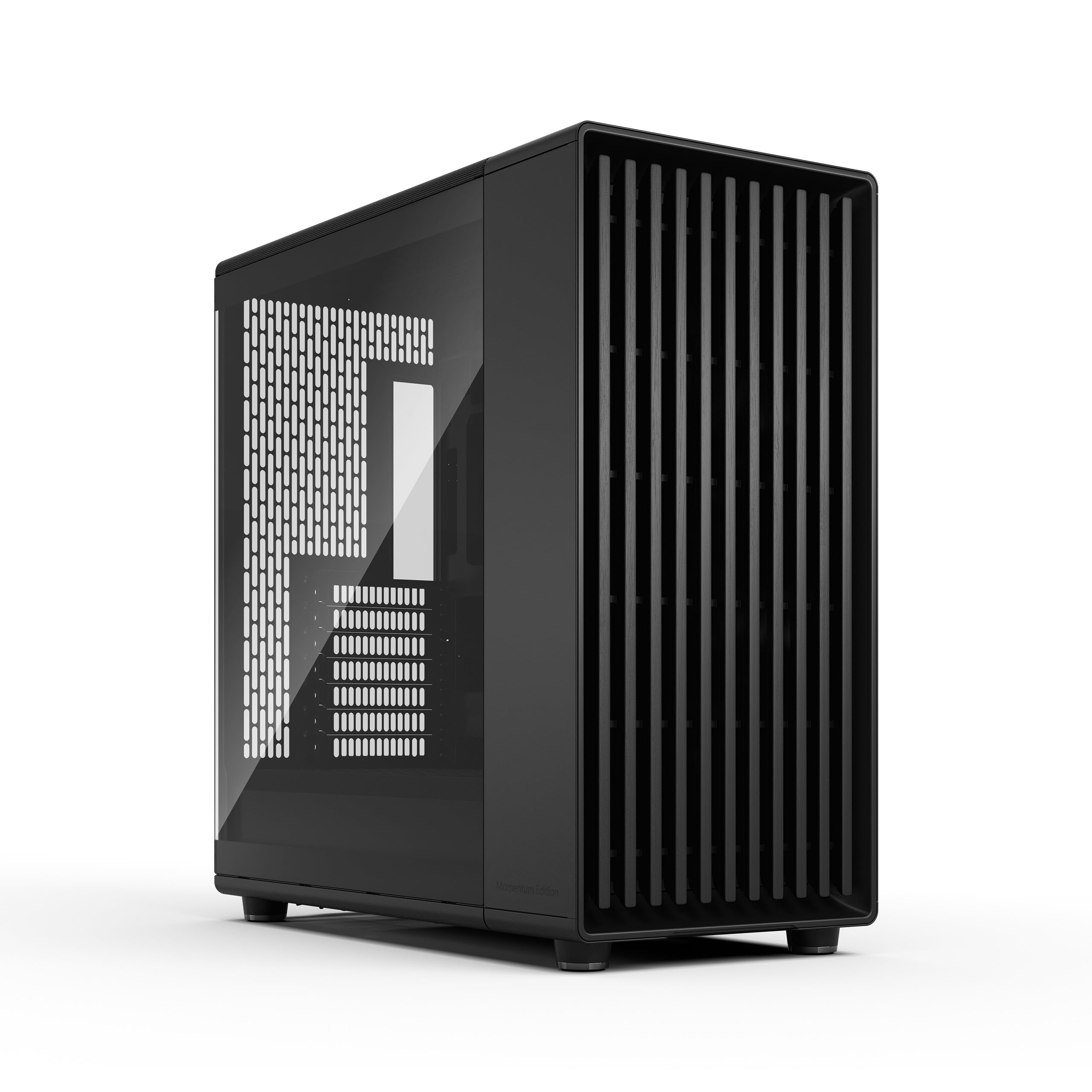 Fractal Design North XL Momentum Black - Glass Side Panel - Genuine Blackened Oak Wood Front - High Airflow PC Gaming Case - Thr