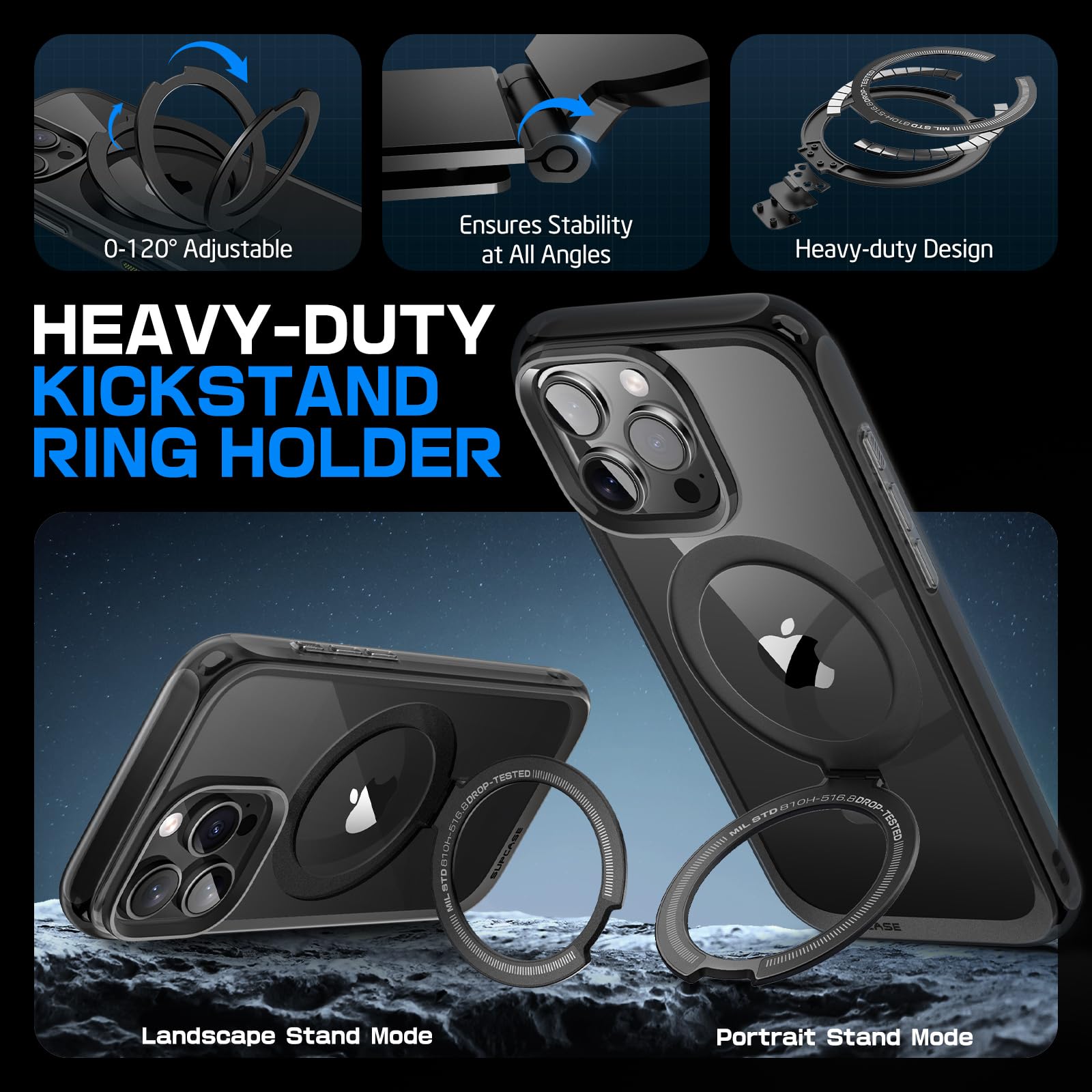 Supcase For Iphone 16 Pro Case With Camera Control Capture Button (Unicorn Beetle Mag Stand), [Compatible With Magsafe] Slim Pro