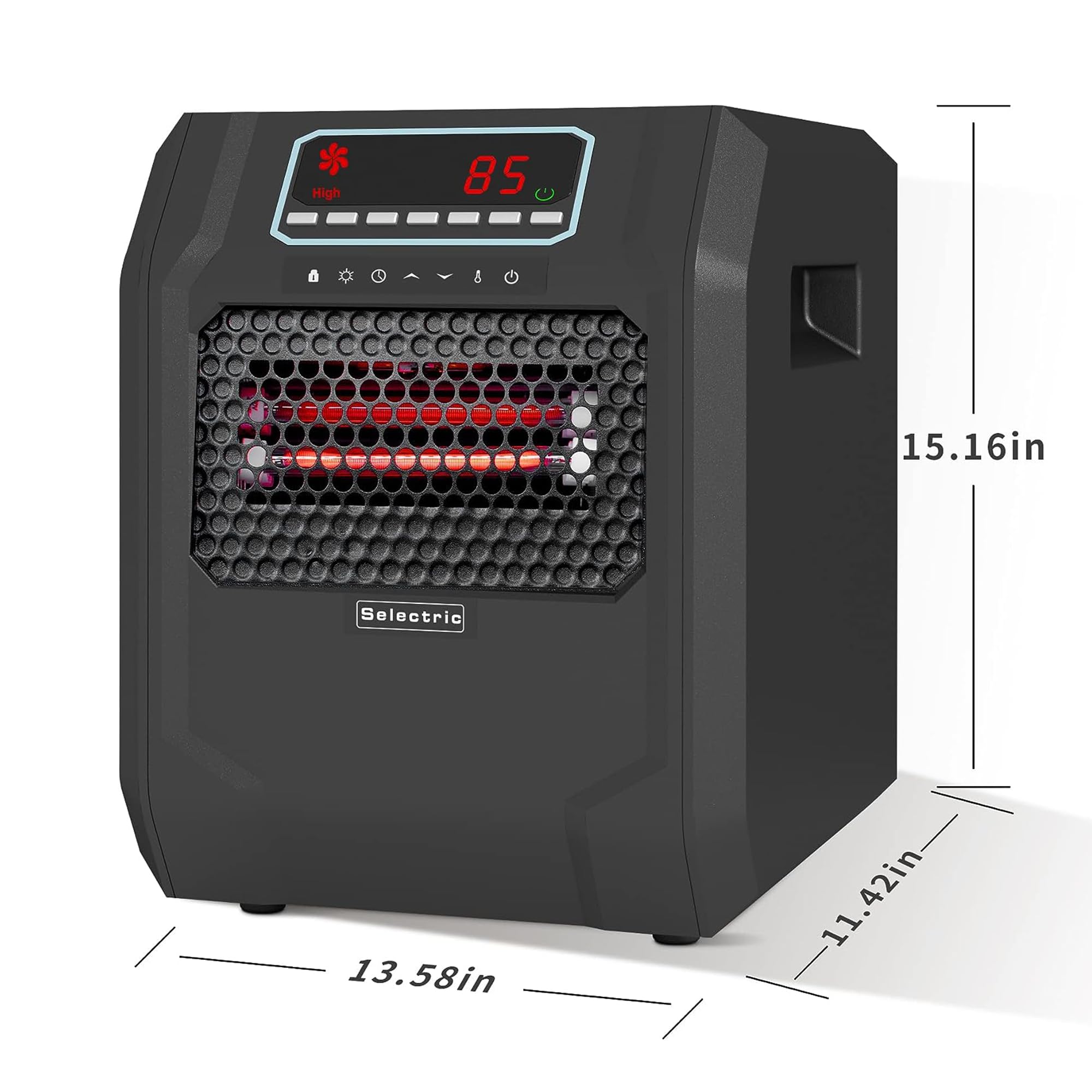 Voltorb Portable Indoor Electric Space Heater W/ Cord, Remote, And 3 Heat Settings, 1500W