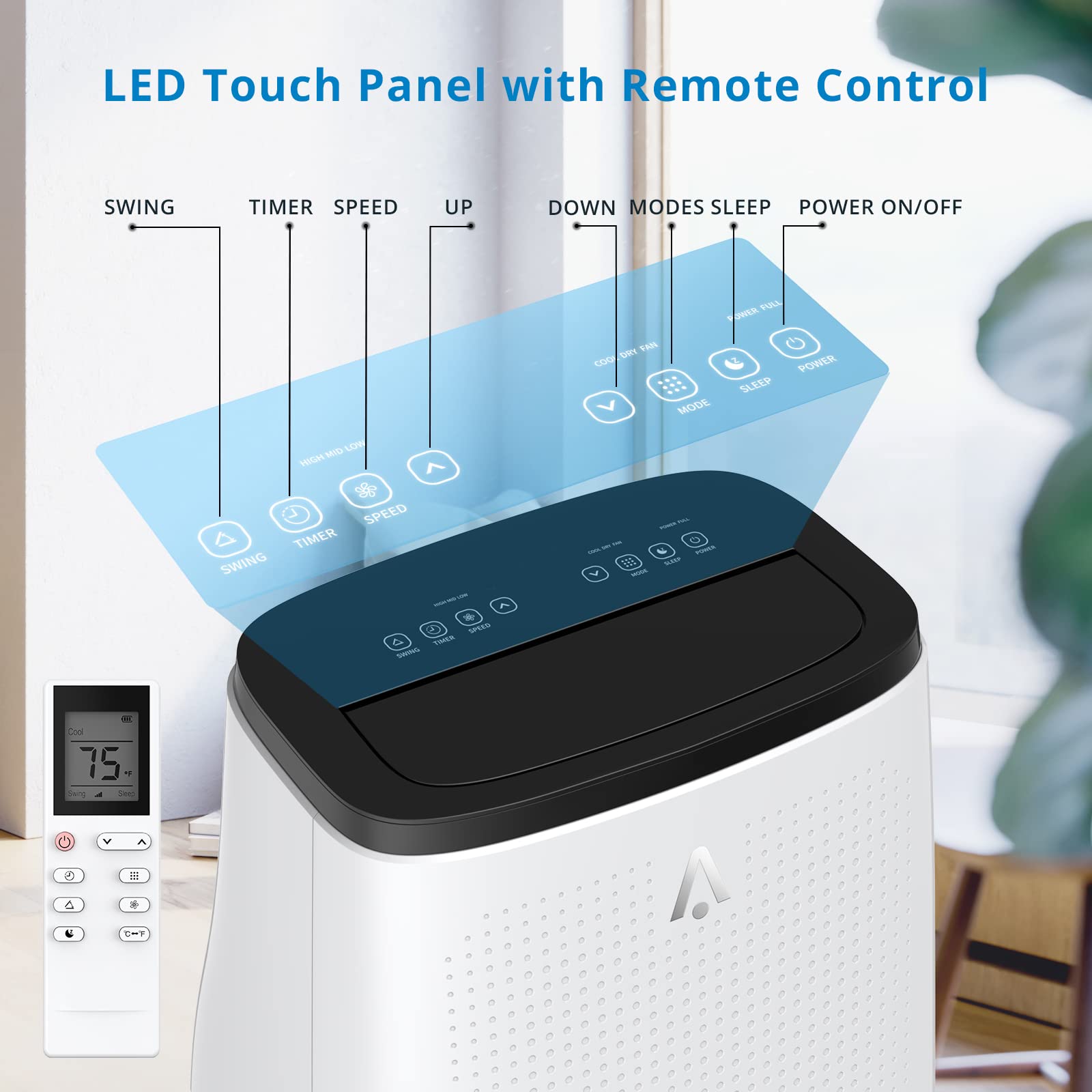 Adoolla Ac 14000 Portable Air Conditioner, 14,000 Btu, White