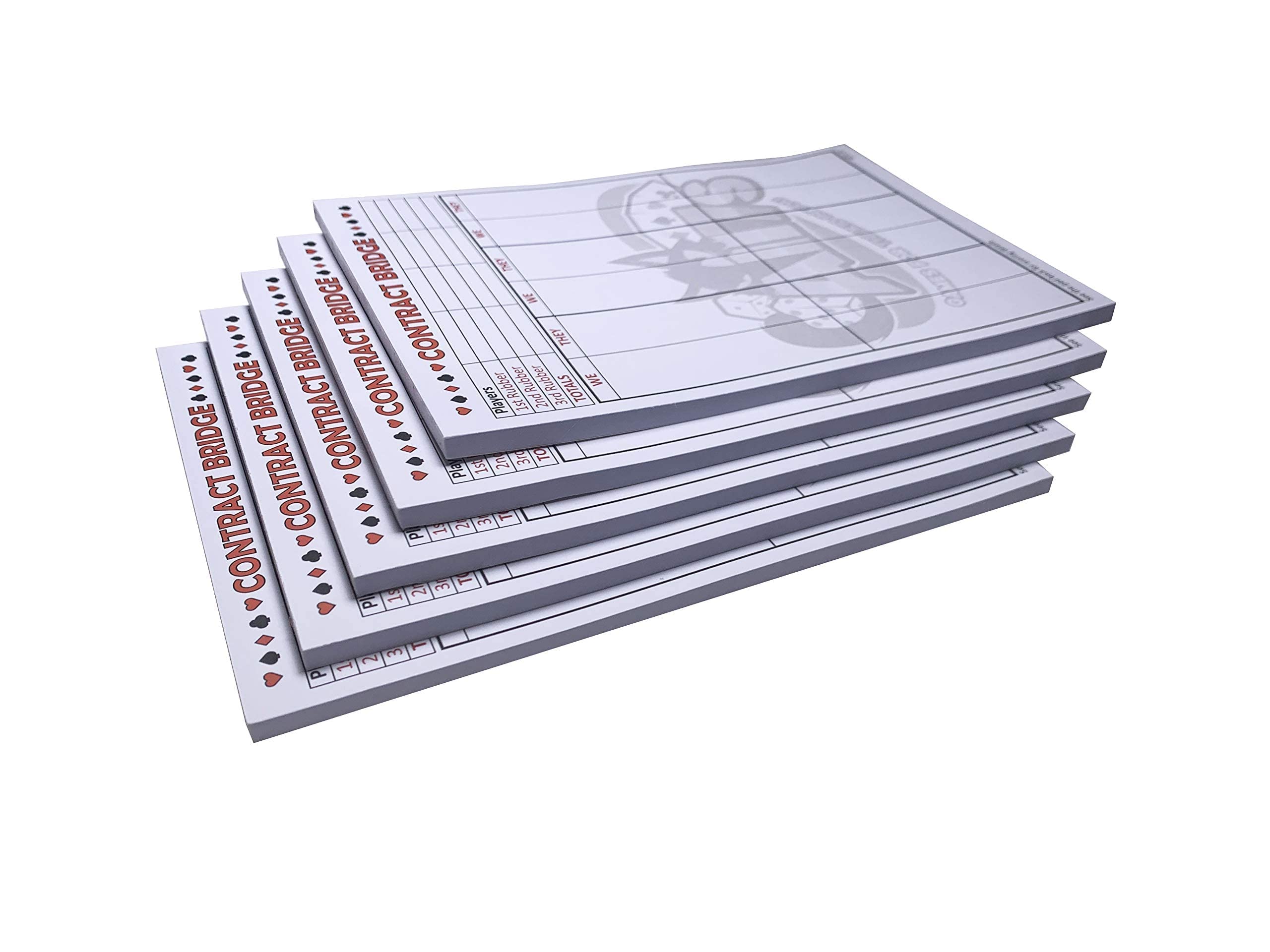 All7S Premium Contract Bridge Score Pad With Game Instructions, Set Of 5 Pads (250 Sheets)