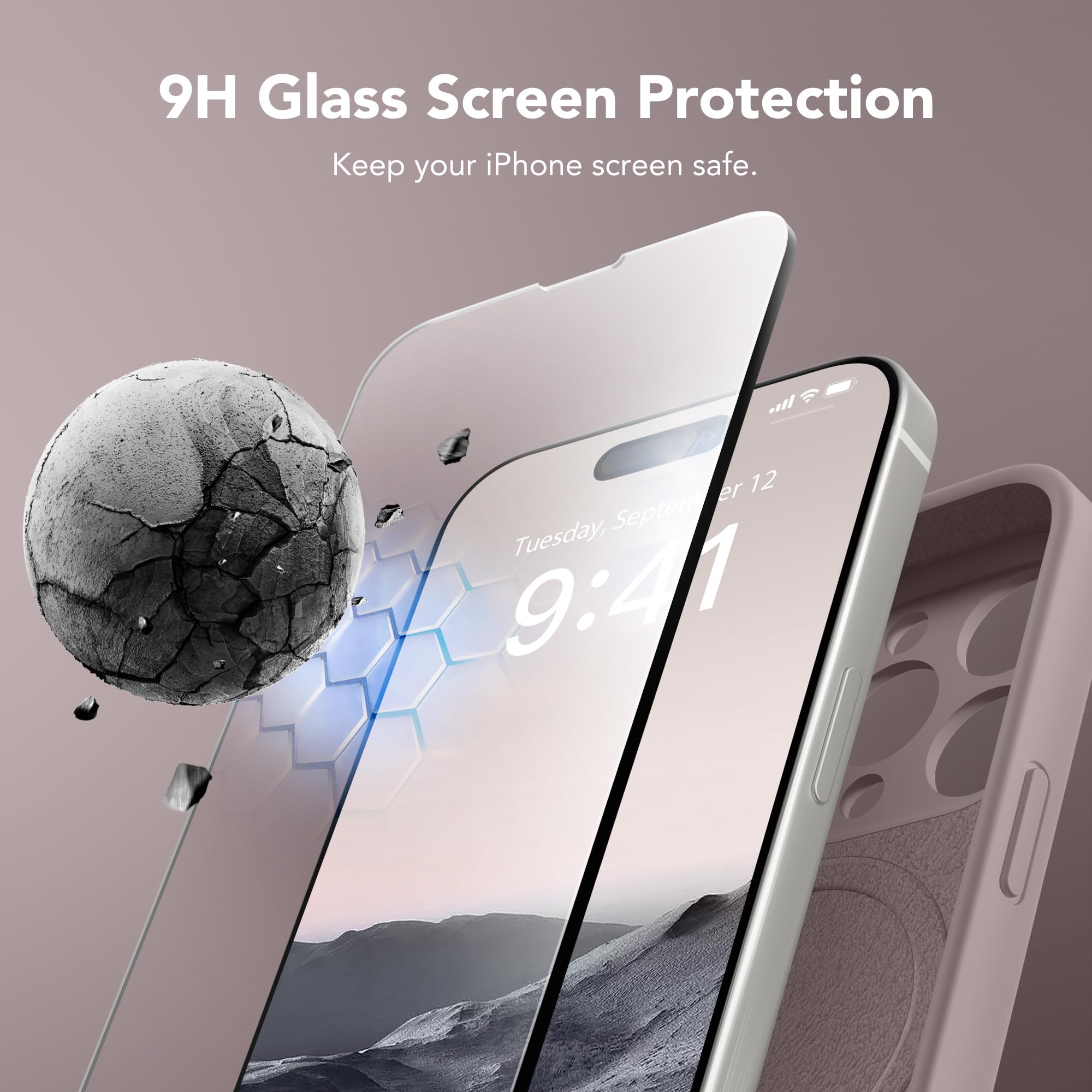 Suydanbox Magnetic For Iphone 14 Pro Max Case, Compatible With Magsafe, [Full Camera Protection][2 Screen Protectors] Silicone S