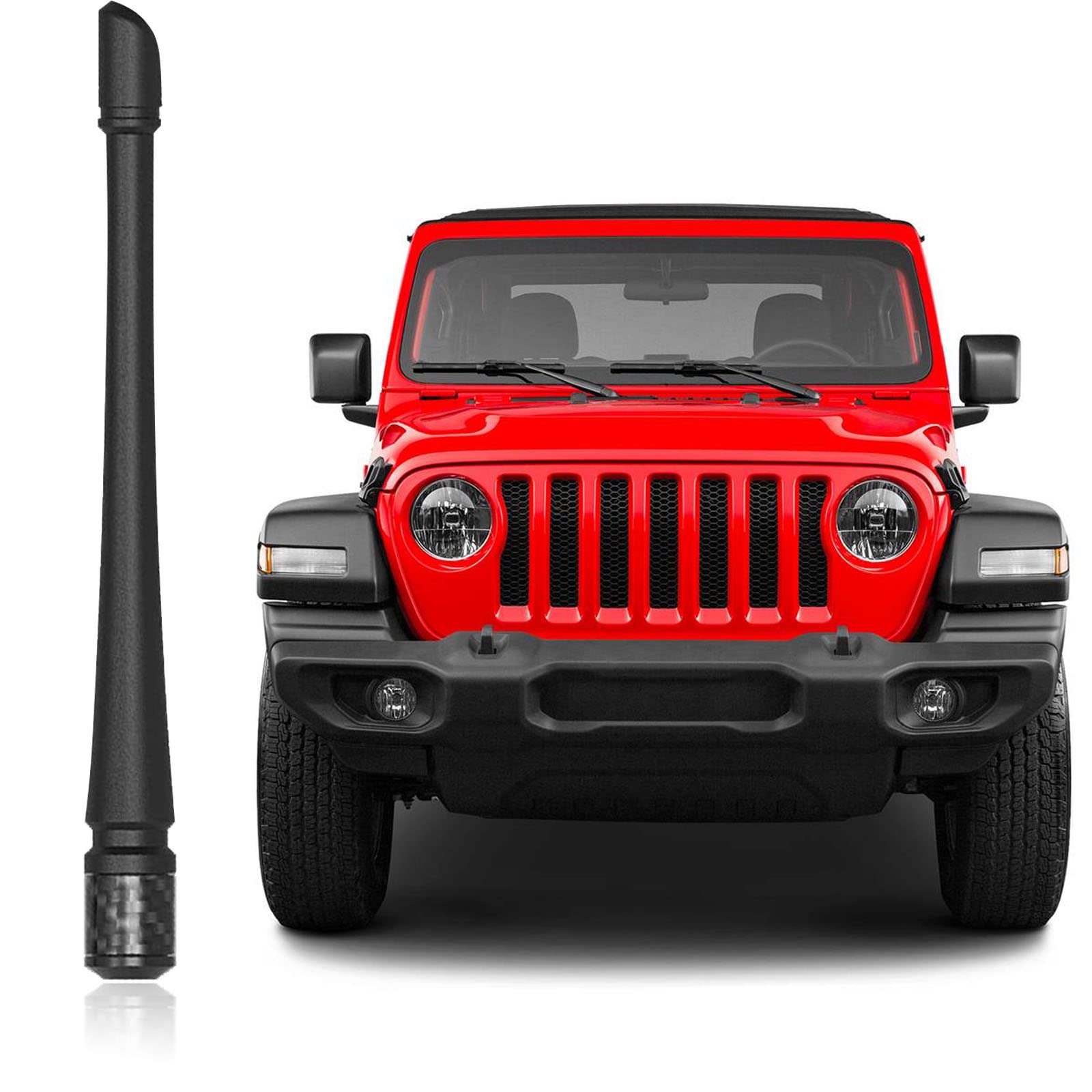 POSAID 7inch Antenna for Jeep Wrangler JK JT JL JLU JKU Sahara Rubicon Sport 2007-2023, Fexible Antenna Replacement for Jeep Gla