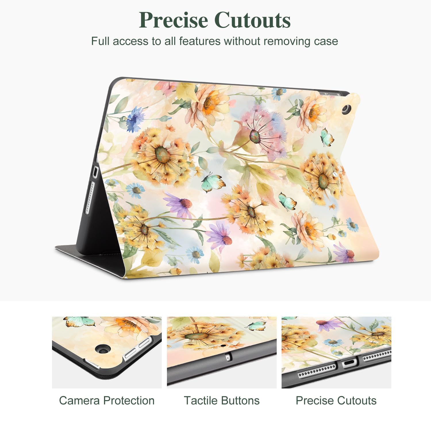 Ipad 10.2 Case Butterfly, Case For Ipad 9Th/8Th/7Th Generation (2021/2020/2019) 10.2 Inch, Protective Ipad 9Th Gen Viewing Case