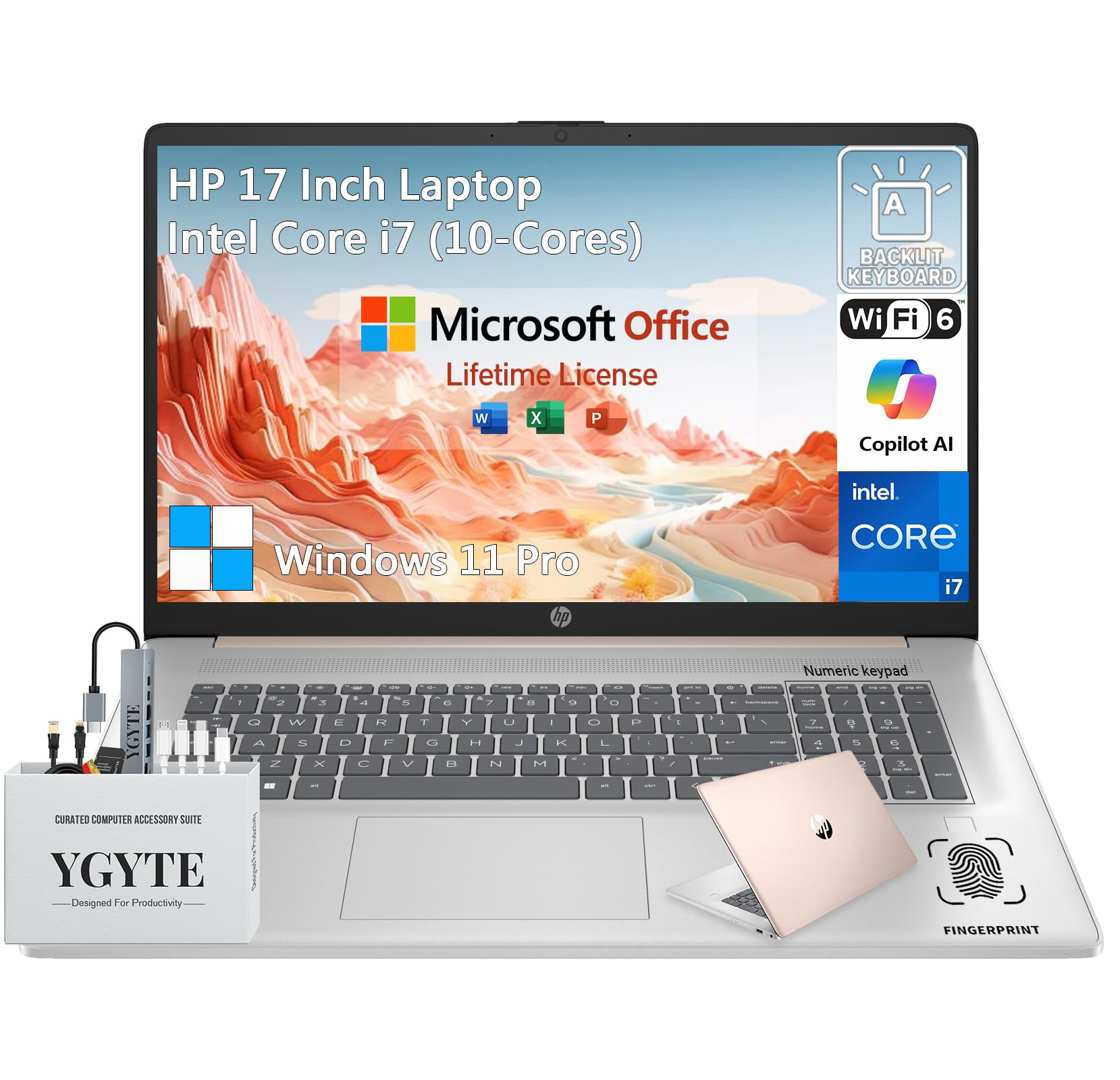 2025 Hp 17 Inch Touchscreen Laptop Computer,17.3 Hd+ Touch Screen Business Laptop Pc,Intel Core I7,Lifetime Office,32Gb Ram 1Tb 