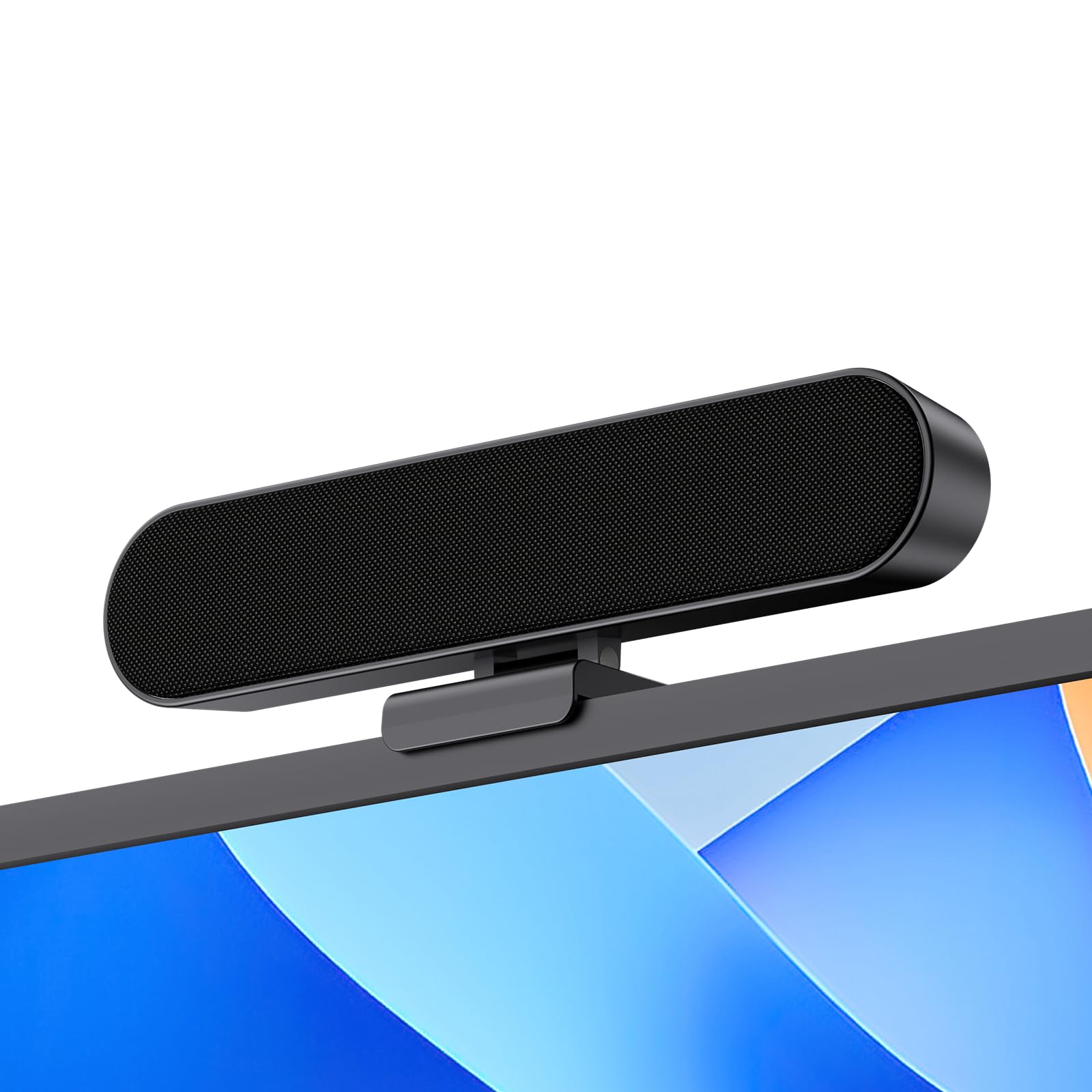 Inwa Computer Speakers for Desktop PC Monitor, USB Wired Computer Sound Bar with Clip, Plug and Play Laptop Speaker for PC Mac T