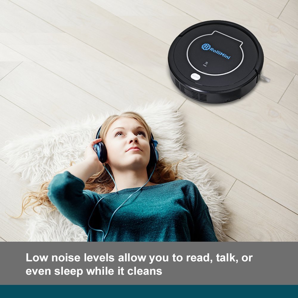 Rollibot Mini Bl100   Quiet Robotic Vacuum Cleaner. Robot Vacuum And Sweeper For Hard Surfaces