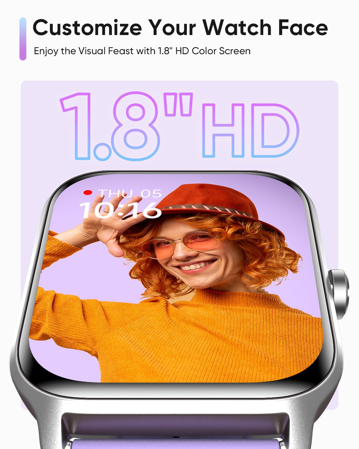 Fitpolo Smart Watches For Women Men, Alexa Built In 1.8'' Fitness Tracker Watch For Android Ios, Waterproof Activity Trackers Wi