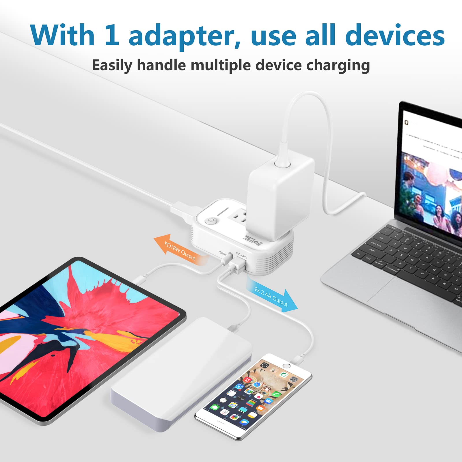 220V To 110V Converter Travel Adapter: Foval [Upgraded] International Step Down Power Converter For Hair Straightener/Curler Wit