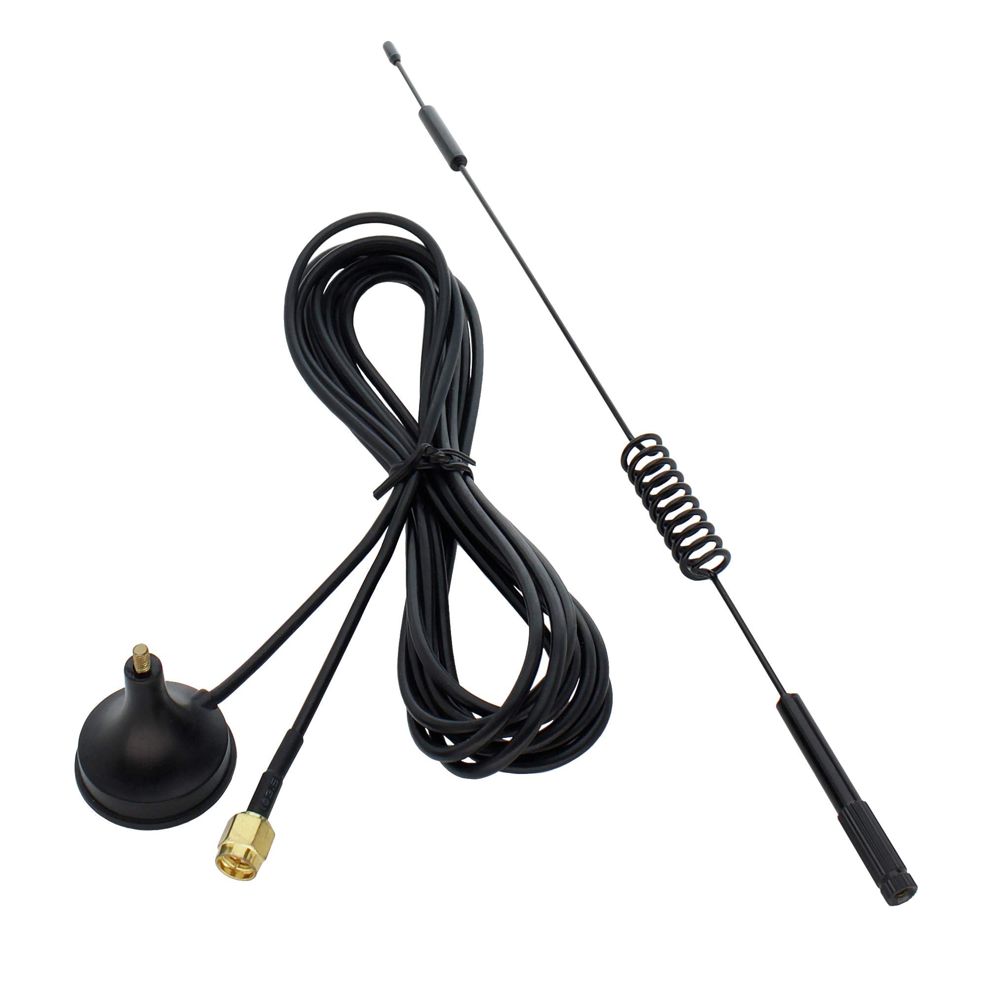 Shopcorp Gsm Omni Directional Spring Antenna With Sma Male Connector, 3 Ft Cable And Magnetic Base   Gmrs Radio, 3G 4G Lte Bands