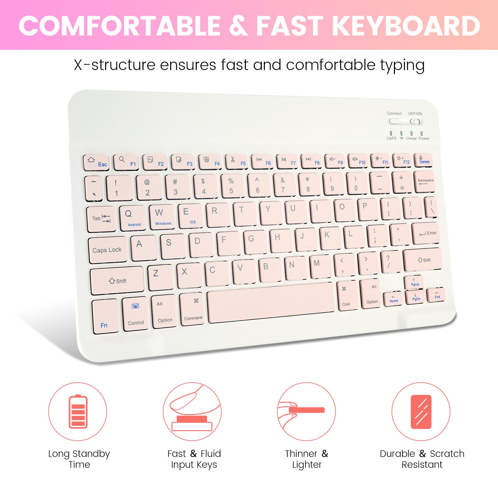 Lama Slim Detachable Keyboard Case For Ipad 10Th Generation 10.9'' 2022 (A2696/A2757/A2777), Wireless Keyboard Case With Pencil