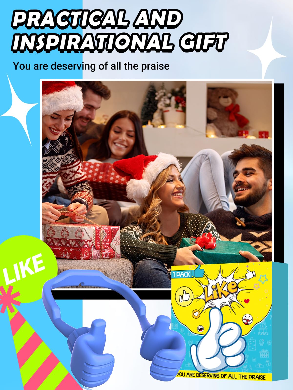 Caldever Stocking Stuffers Gifts For Teens Boys Girls Cell Phone Stand: Upgrade For Men Adults Kids Adjustable Lazy Thumbs Up Ph