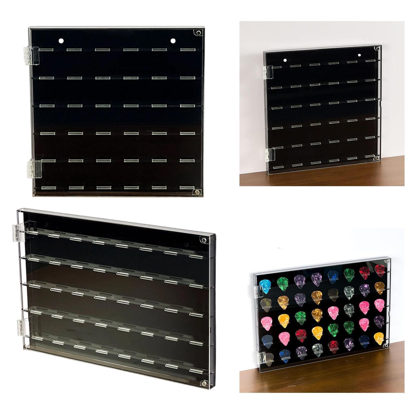 EnakshiTransparent Guitar Pick Storage Case Accessory Sturdy For Showcasing Acrylic 24.5X24.5X2.2Cm|Musical Instruments & Gear|G
