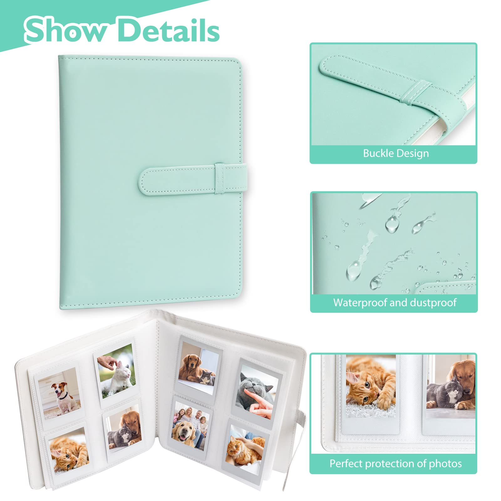 128 Pockets Mini Photo Album For Fujifilm Instax Mini Camera, Polaroid Snap, Z2300, Socialmatic Instant Cameras & Zip Instant Pr