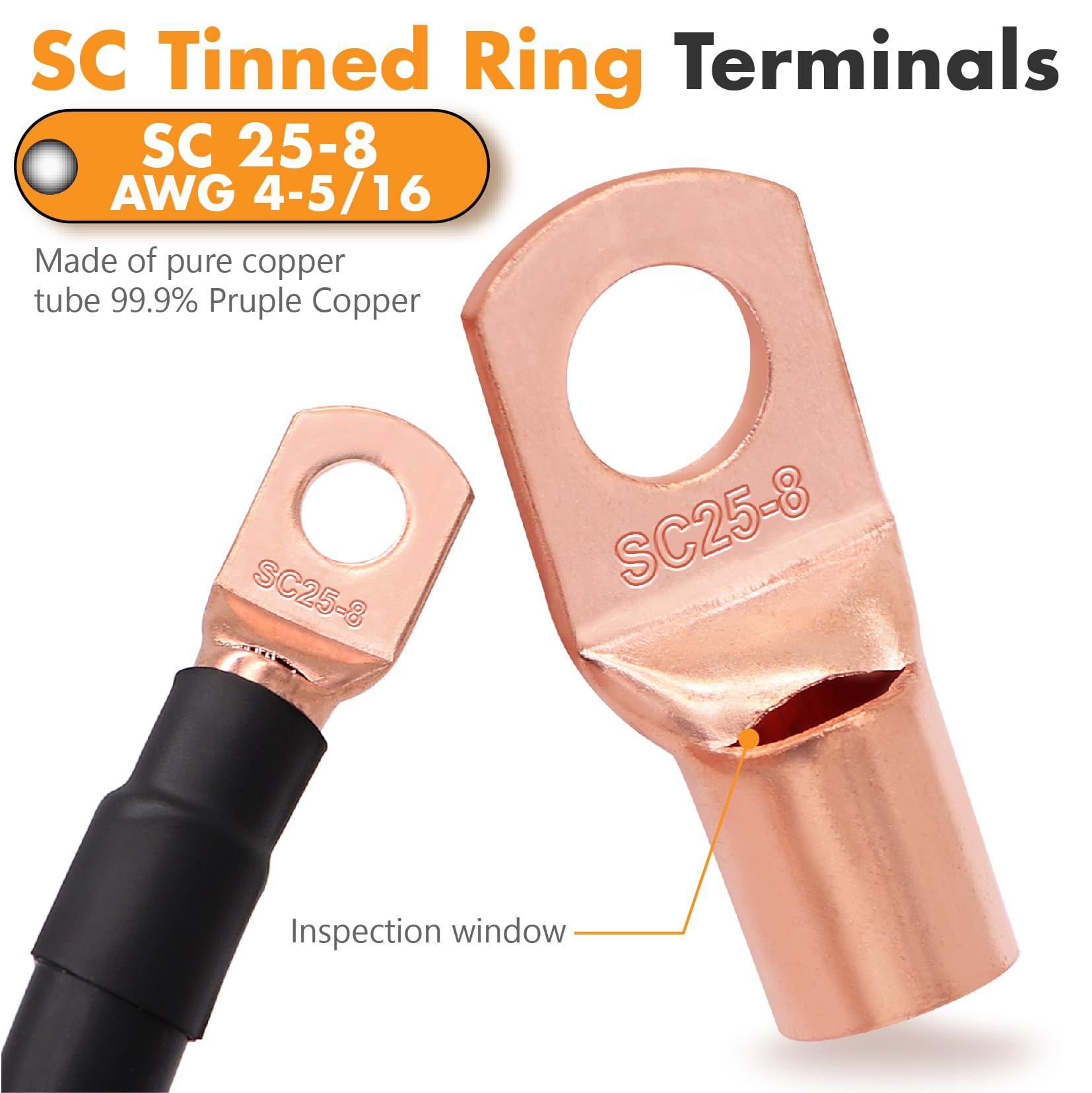 Jeemiter 4 Gauge Wire Copper Clad Aluminum   Primary Automotive Wire, Car Amplifier Power & Ground Cable, Battery Cable With Lug