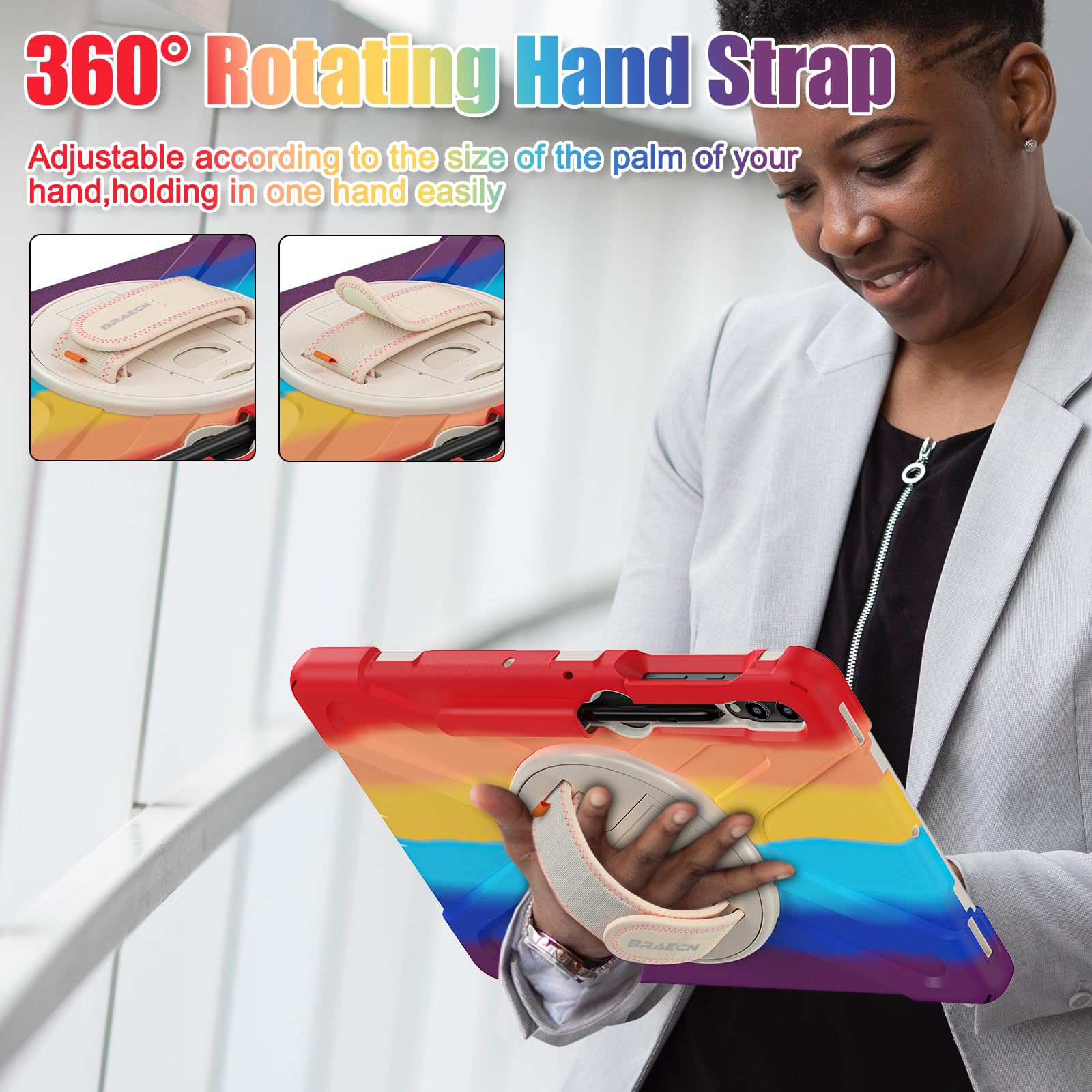 Braecnstock Kids Case For Samsung Galaxy Tab S9 Fe+ Plus/ S9+ Plus/ S8+ Plus/ S7 Fe/ S7+ Plus 5G 12.4'' Shockproof Protective Ta