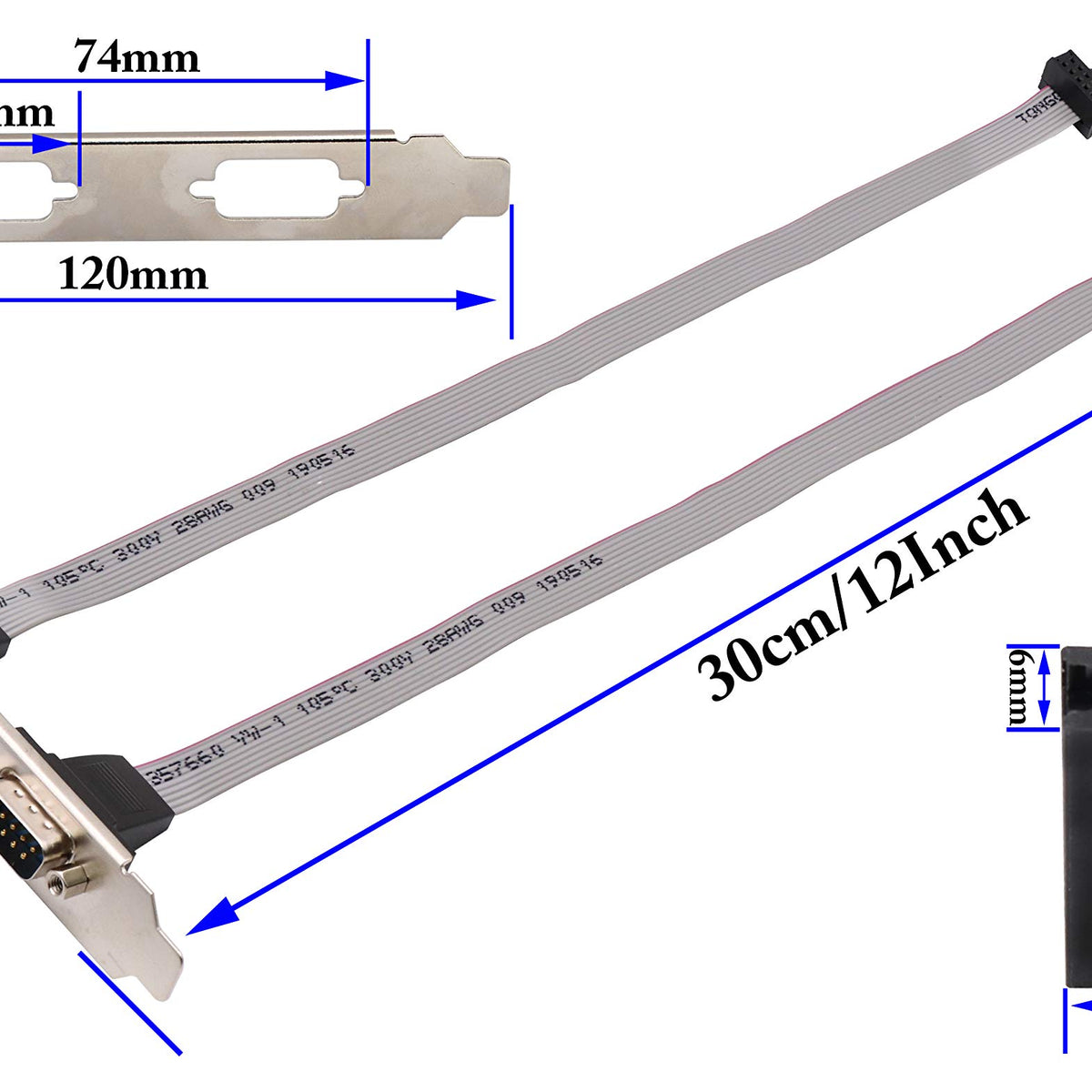 Zdycgtime 2 Port Db9 Rs232Serial Port Bracket To 10 Pin Headerribbon ...