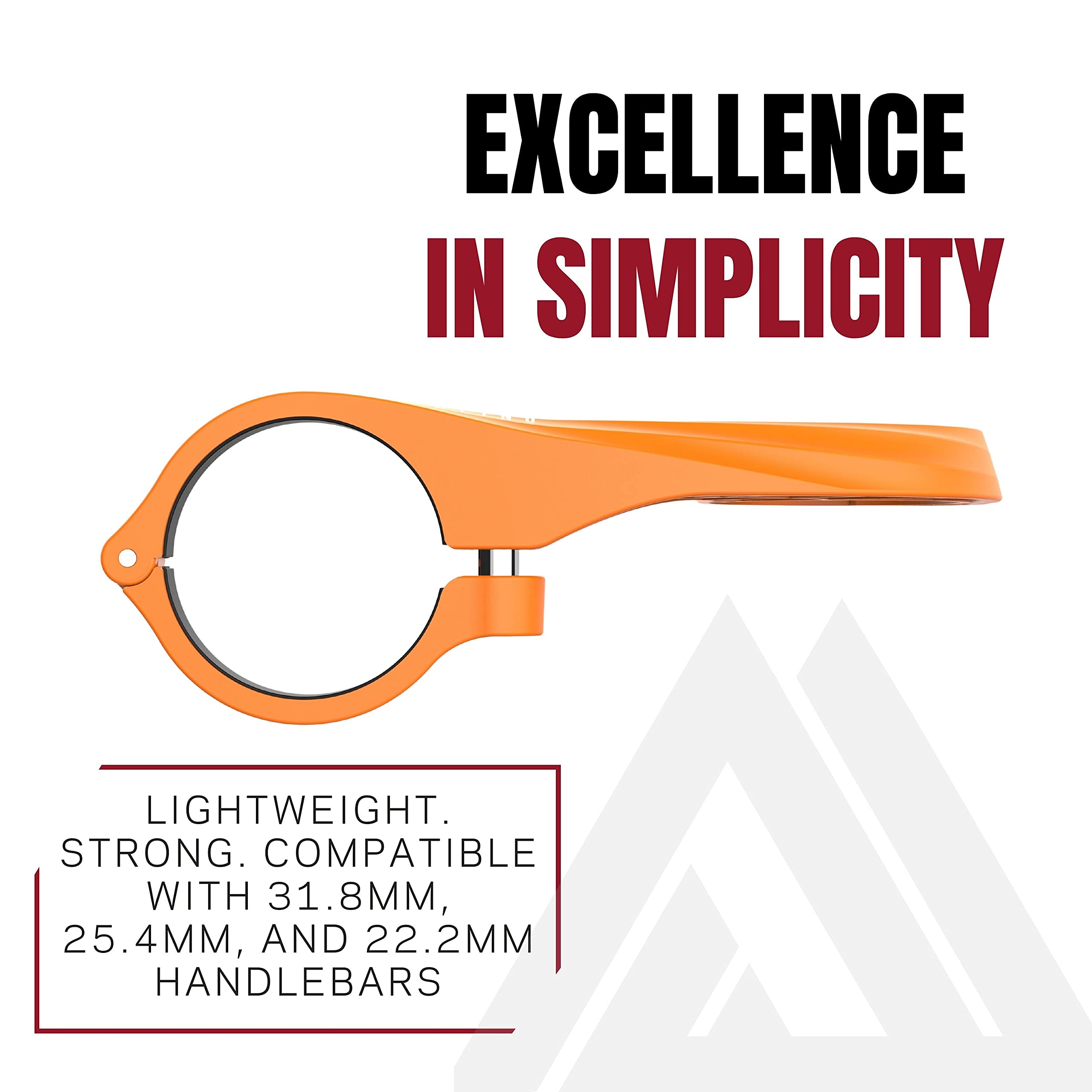 Kom Cycling Wahoo Elemnt Mount Compatible With Multiple Wahoo Computers Including The Wahoo Elemnt Bolt, Elemnt Roam, Elemnt Mini, And Elemnt   Multiple Colors 24G Out Front Computer Mount Orange