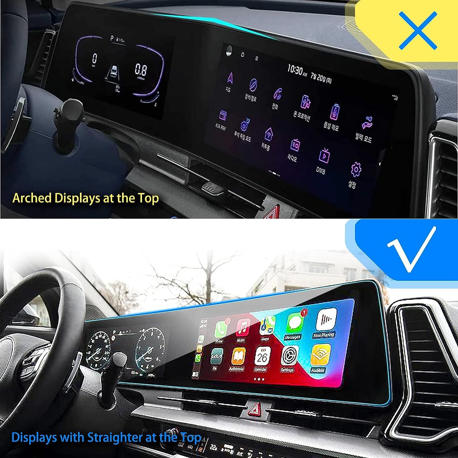Xxciwp 4Pack 2024 2025 Kia Sportage Nq5 Screen Protector & Ac Climate Film For 2023 2024 Kia Sportage Dual 12.3Inch Plastic Scre