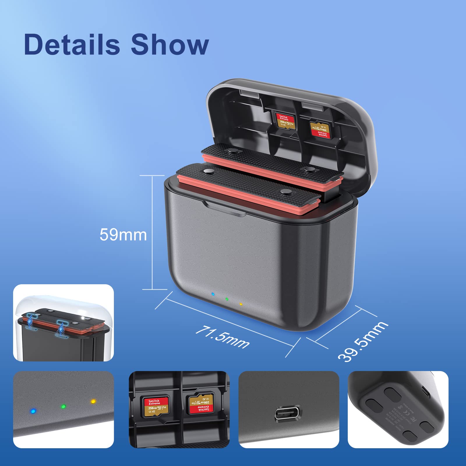 360 X3 Battery(2 Packs) With Fast Battery Charger Hub For Insta360 X3,Quick Battery Charging Storage Station With Misro Sd Card,