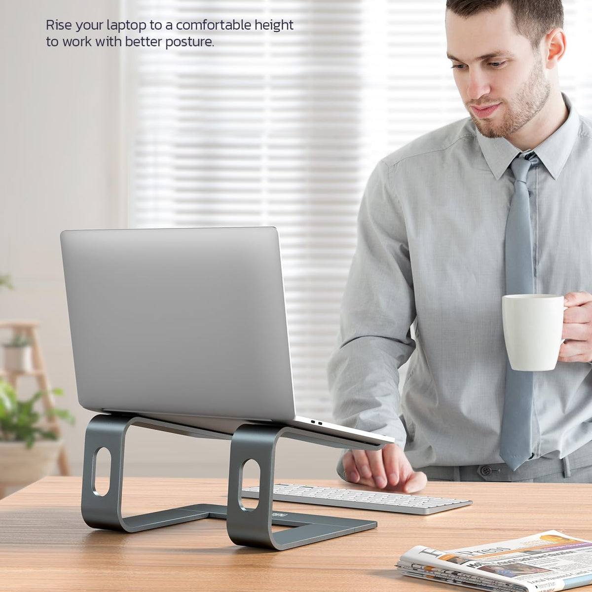 Nulaxy Laptop Stand, Detachable Ergonomic Laptop Mount Computer Stand ...