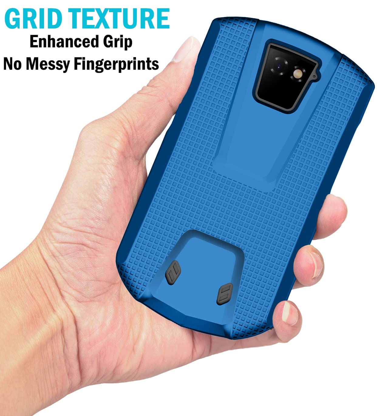 Nakedcellphone Case With Clip For Unihertz Titan Pocket Phone, Slim Hard Shell Textured Cover And [Rotating/Ratchet] Belt Hip Ho