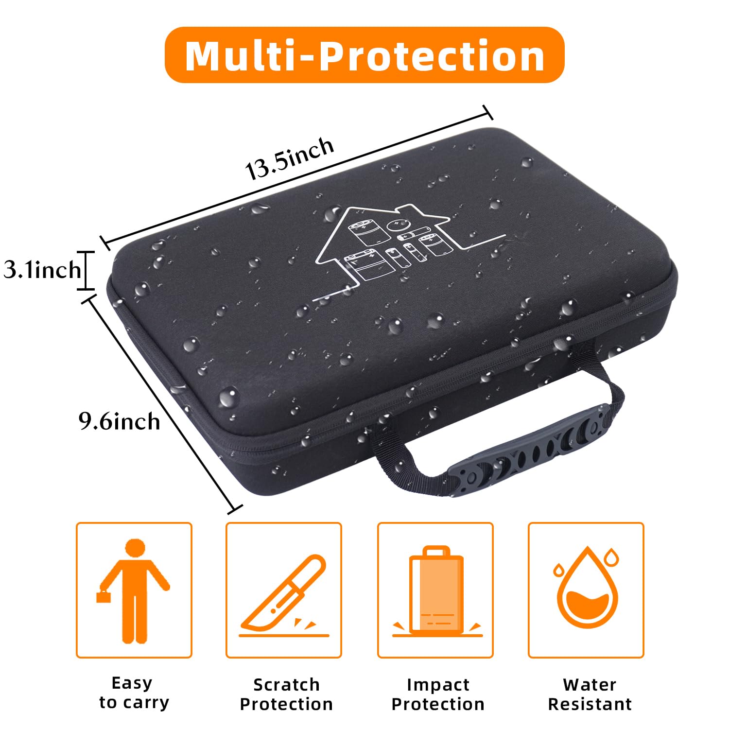 Hesplus Hard Battery Organizer Storage Box, Carrying Case Bag Containers Holder Holds 210+ Aa Aaa C D 9V 3V Lithium Lr44 Cr2 Cr1