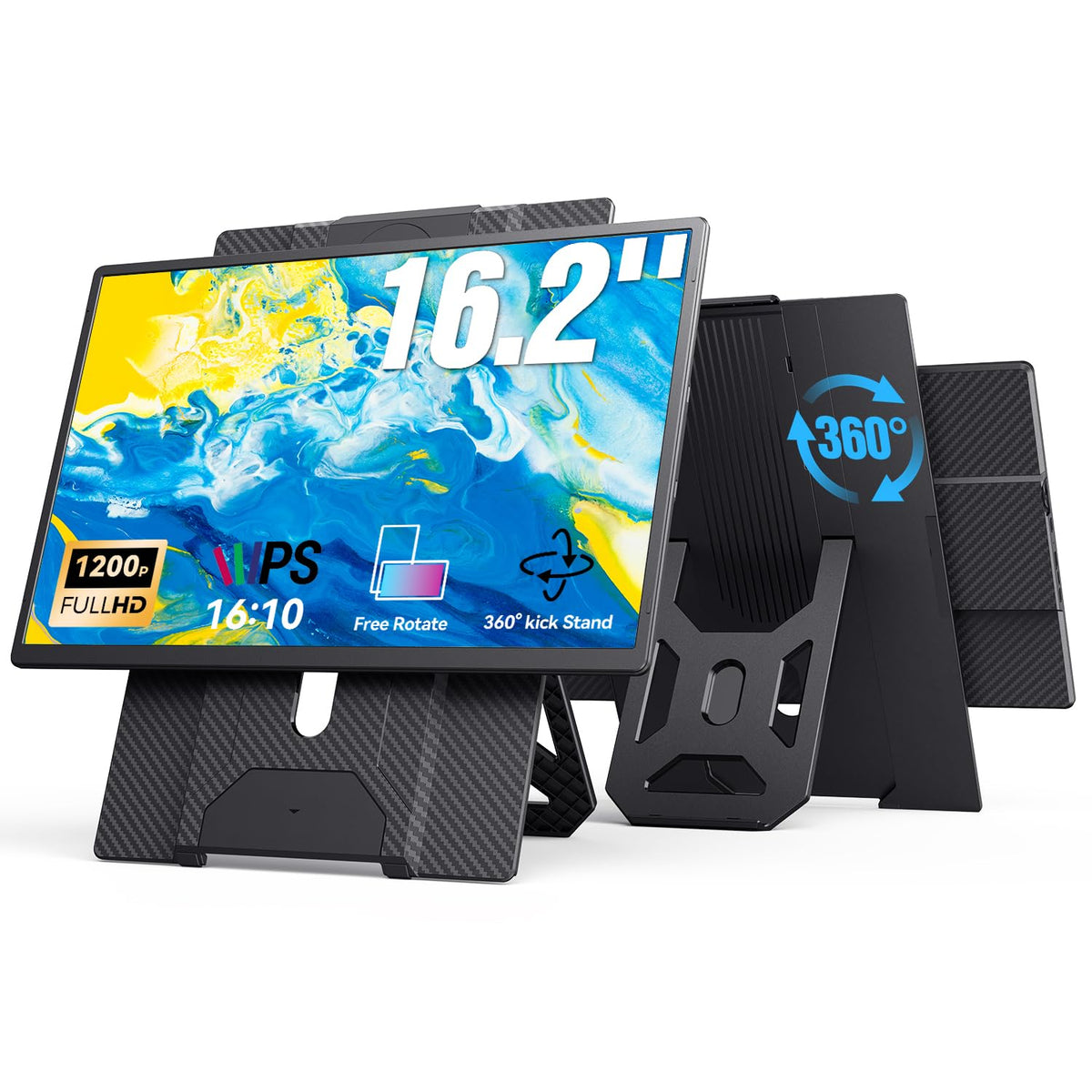 Westhod 16.2'' Laptop Monitor Extender, 1920 * 1200 Usb-C/Hdmi With Retractable Stand, Ultra-Slim Laptop Screen Hdr Eye Care Com
