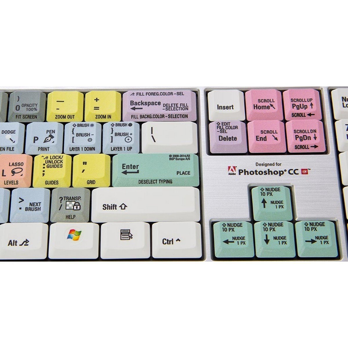 Logickeyboard Designed For Adobe Photoshop Cc - Pc Slim Line Keyboard- Windows 7-10 Part: Lkbu-Photocc-Ajpu-Us