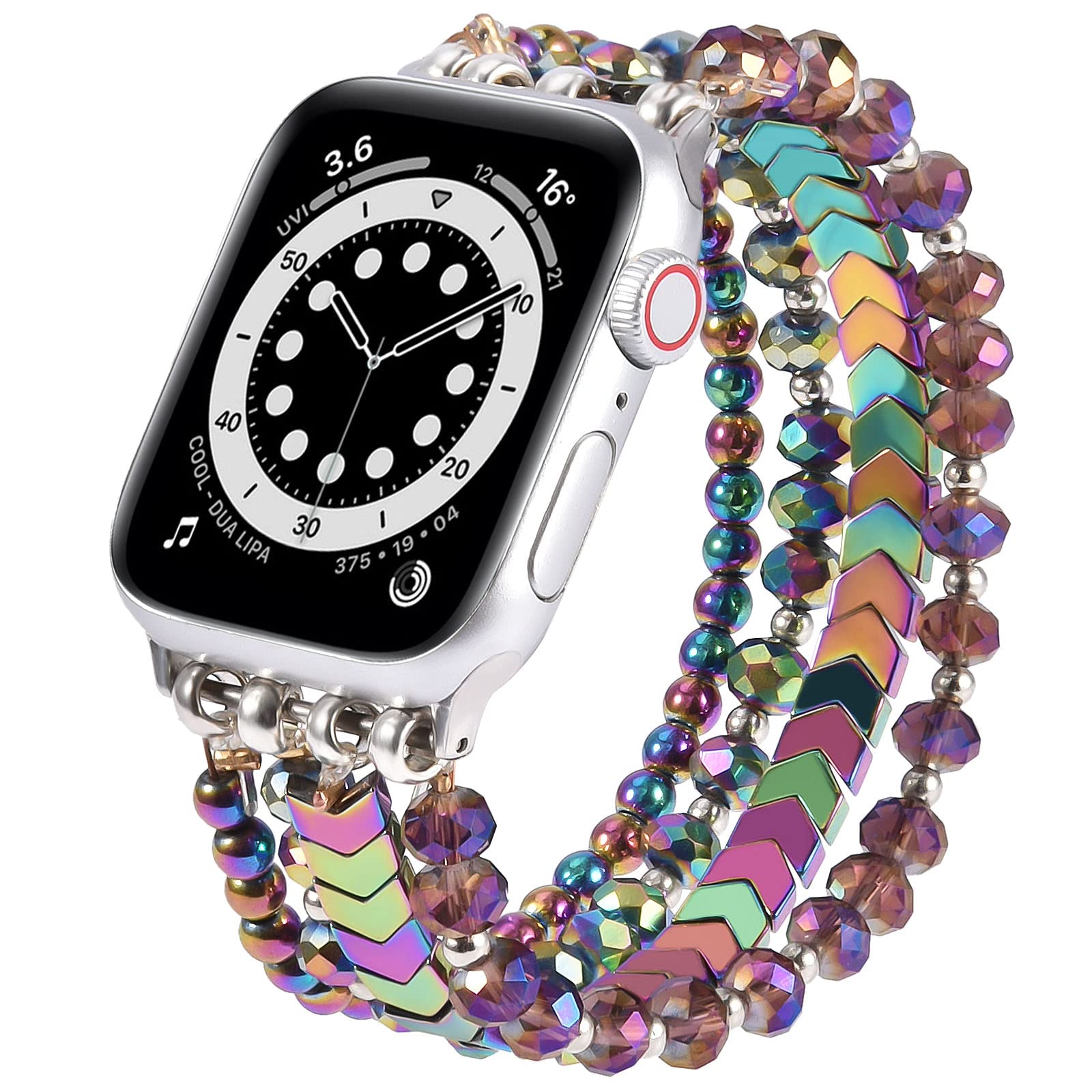 Mofree Beaded Bracelet Compatible With Apple Watch Band 45Mm/44Mm/42Mm Series 9/8/7/Se/6/5/4/3/2/1 Women Fashion Handmade Elasti