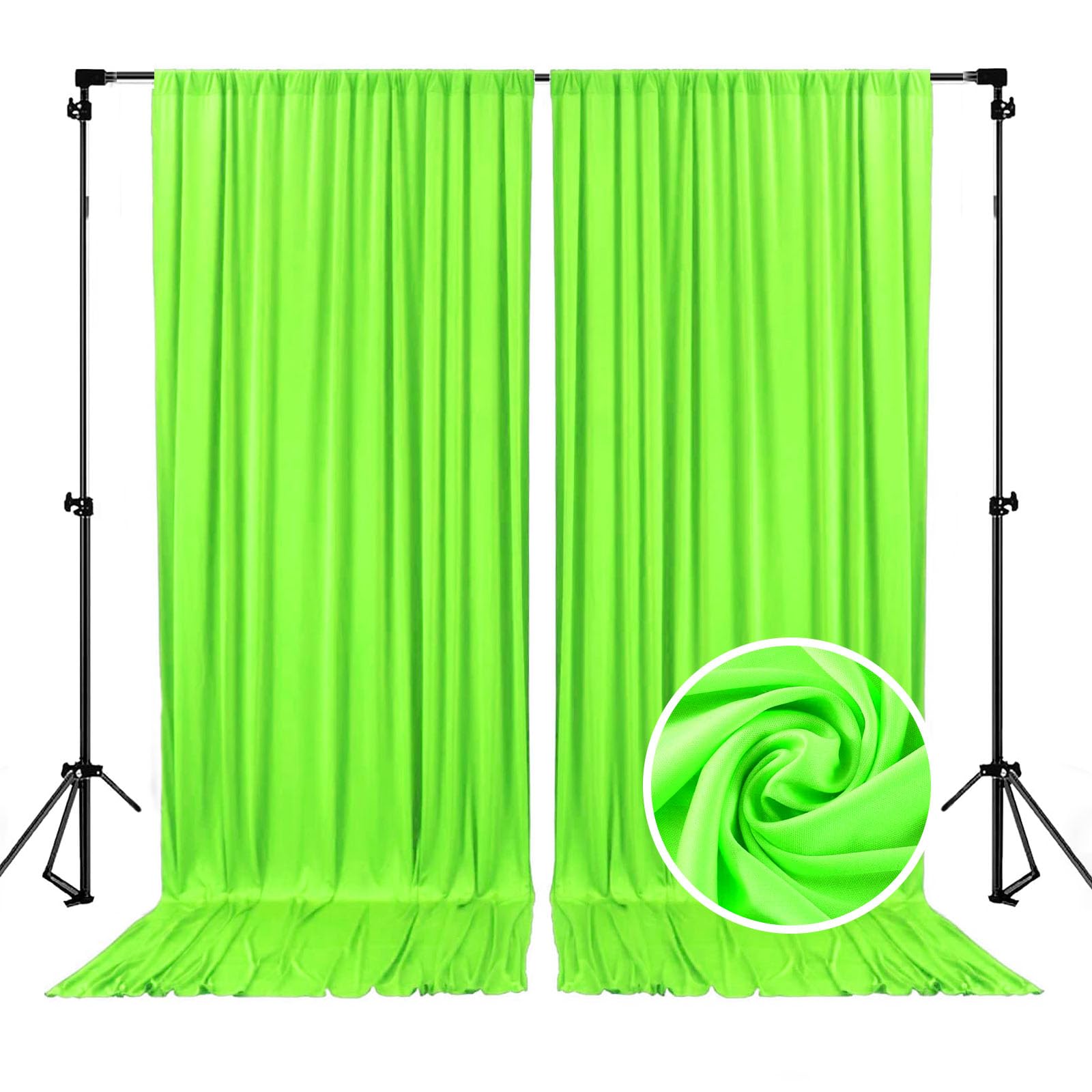 10 x 7 Feet Light Green A Backdrop Curtain for Partie, Background Curtains for Photoshoot, Birthday, Wedding, Halloween, Thanksg