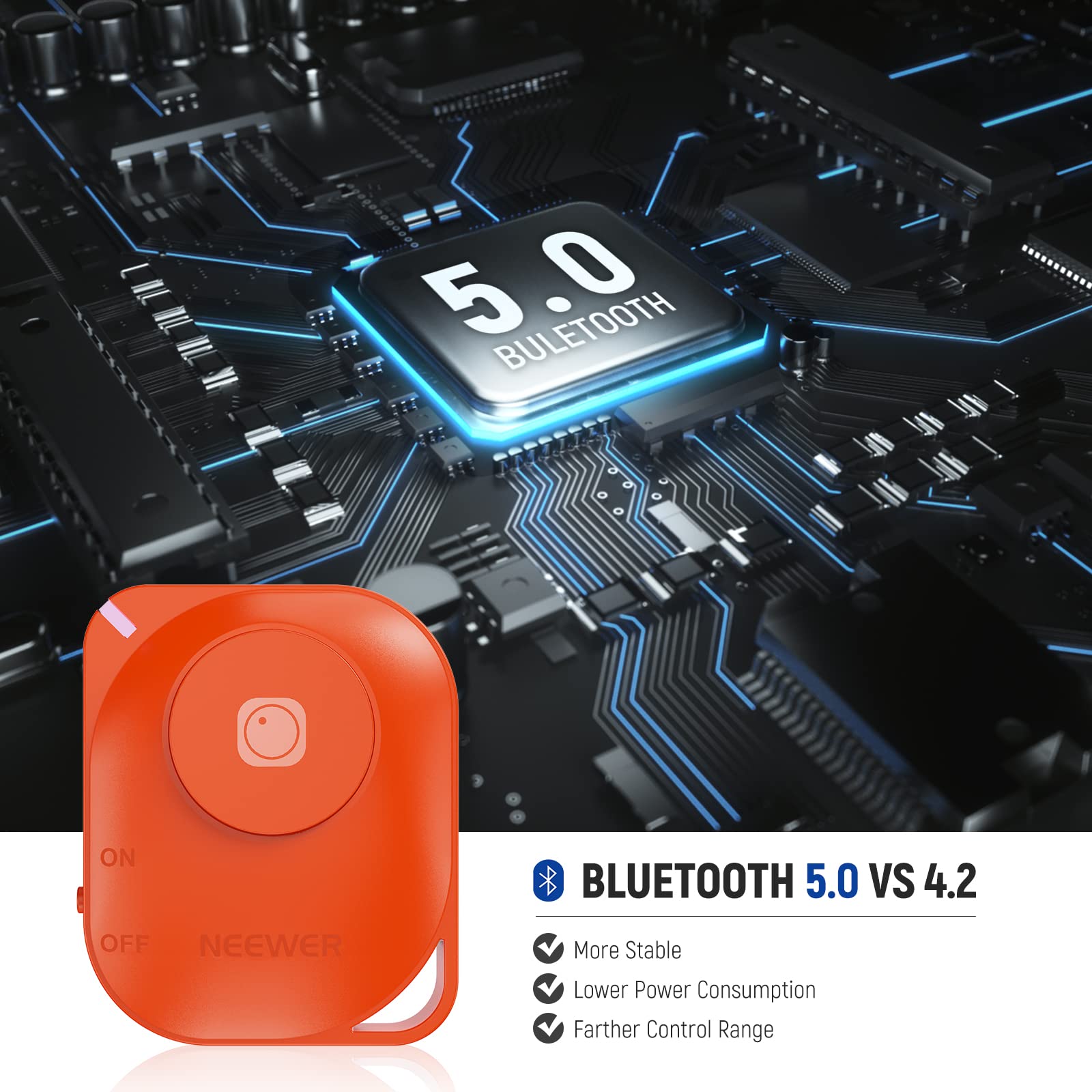 Neewer Wireless Rt116 Bluetooth Remote Camera Shutter Release Control With Lanyard, Compatible With Iphone Ipad Android Smartpho