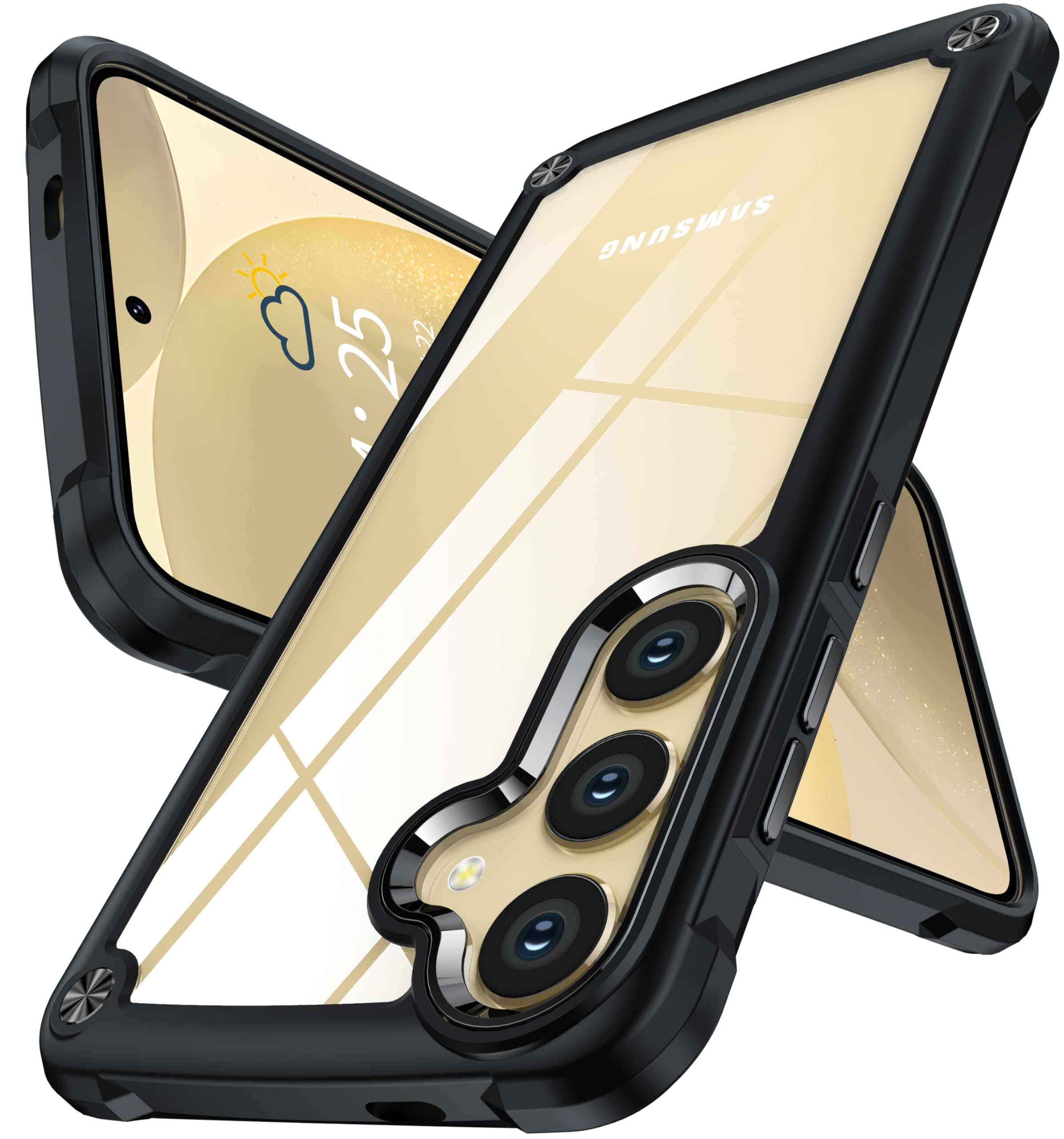 Oterkin For Samsung Galaxy S24 Case Clear, [20X Anti Yellowing Technology] Galaxy S24 Case With [Built In 4 Airbags][10Ft Milita