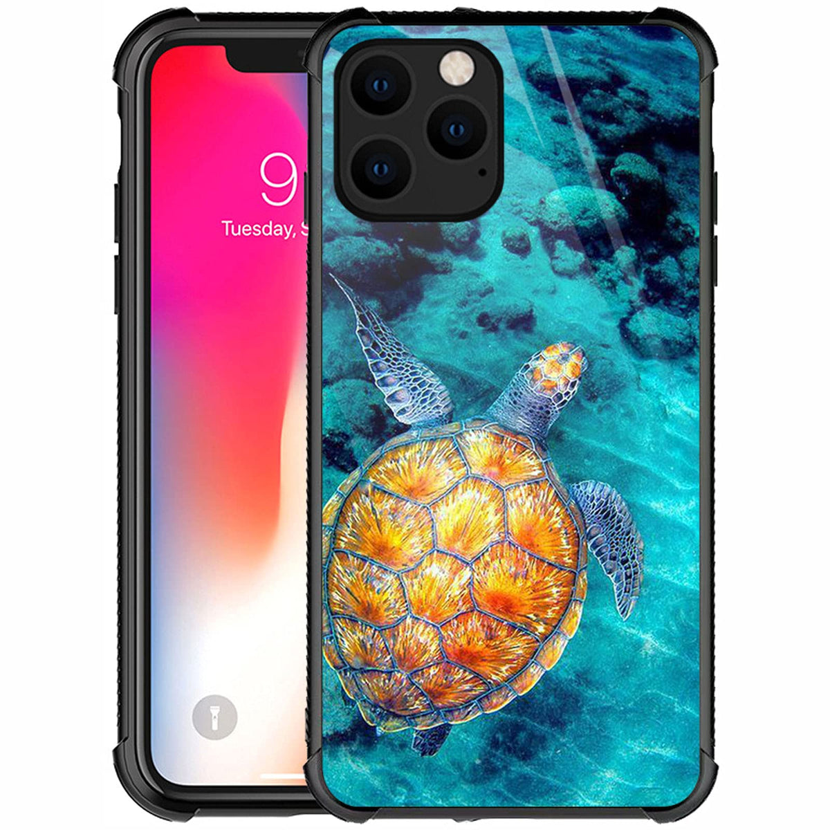 Carloca Compatible With Iphone 13 Case,Sea Turtle Pattern Design For Girl Boy Shockproof Anti Scratch Case For Apple Iphone 13